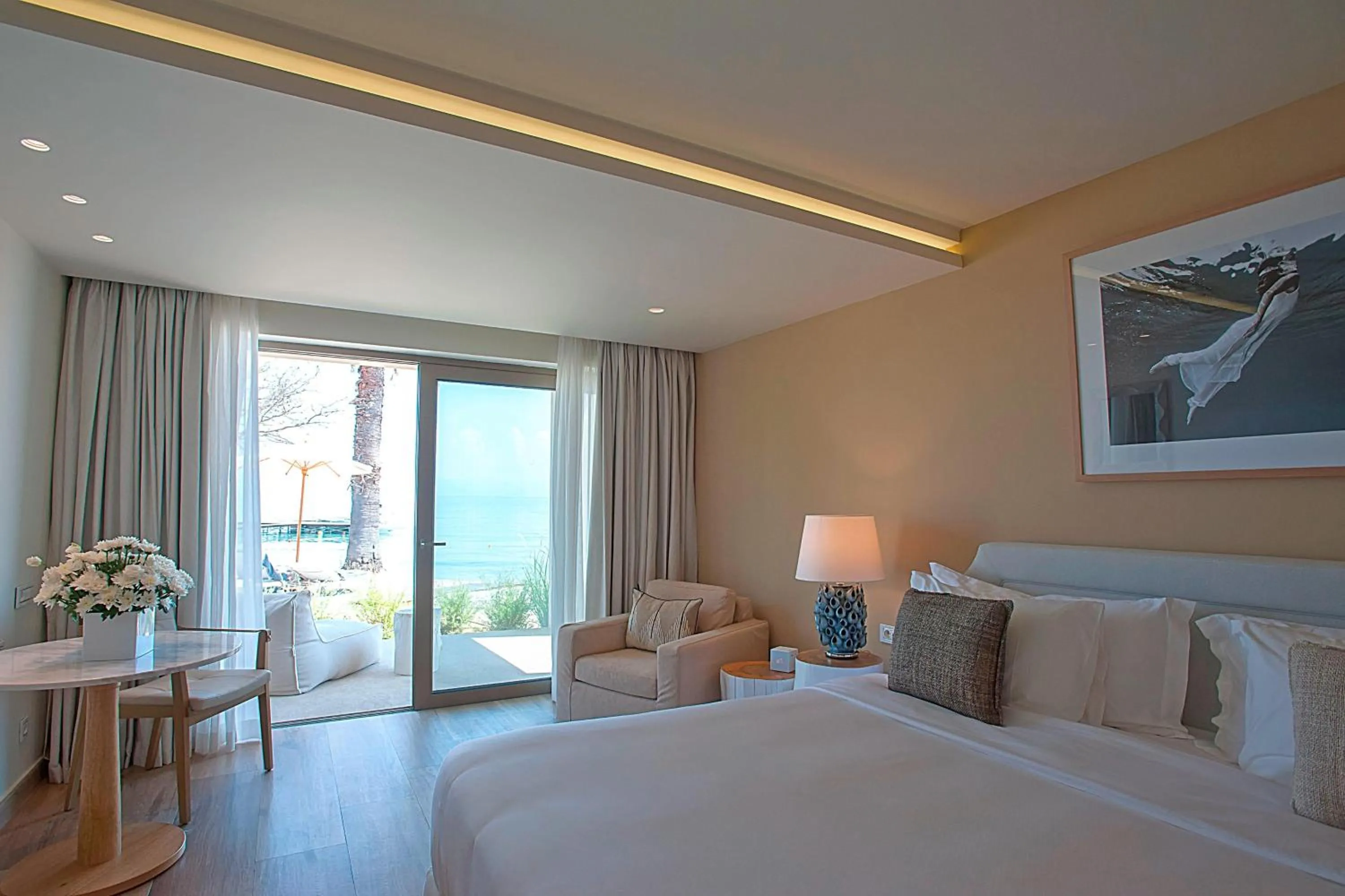 Bedroom, Bed in Domes Miramare, a Luxury Collection Resort, Corfu - Adults Only