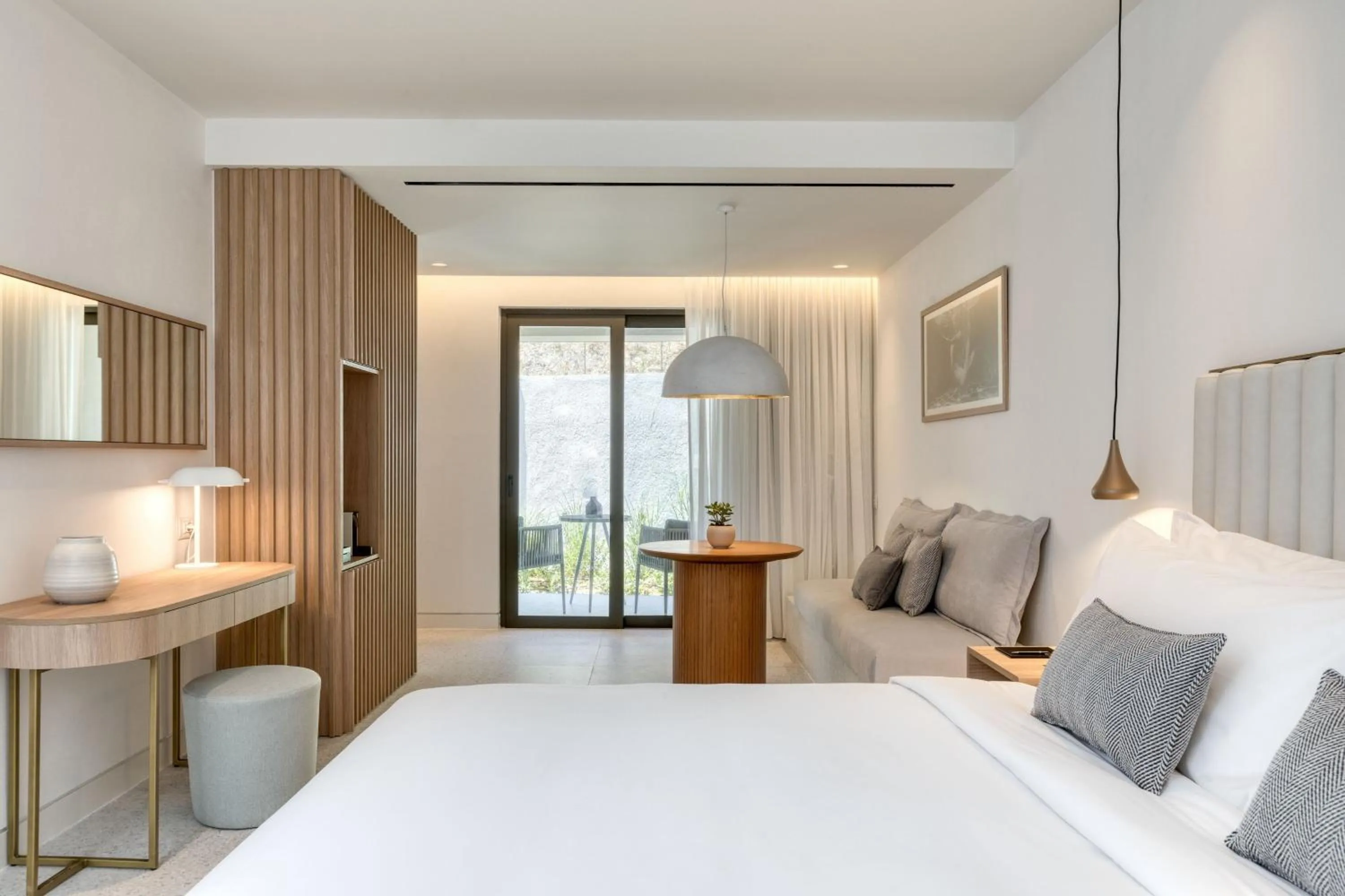 Bedroom, Bed in Domes Miramare, a Luxury Collection Resort, Corfu - Adults Only