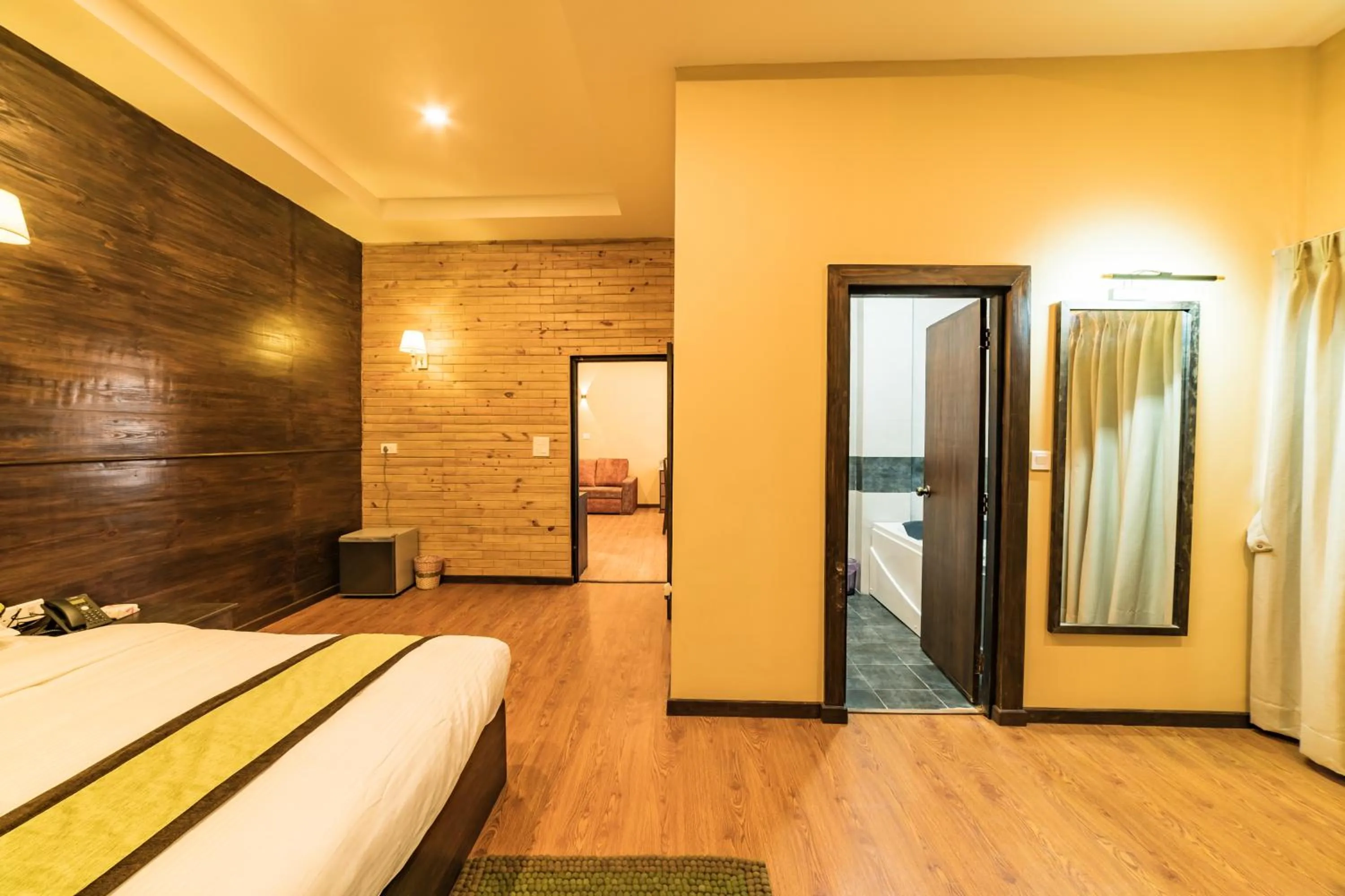 Toilet, Bed in Purna's Museum Resort