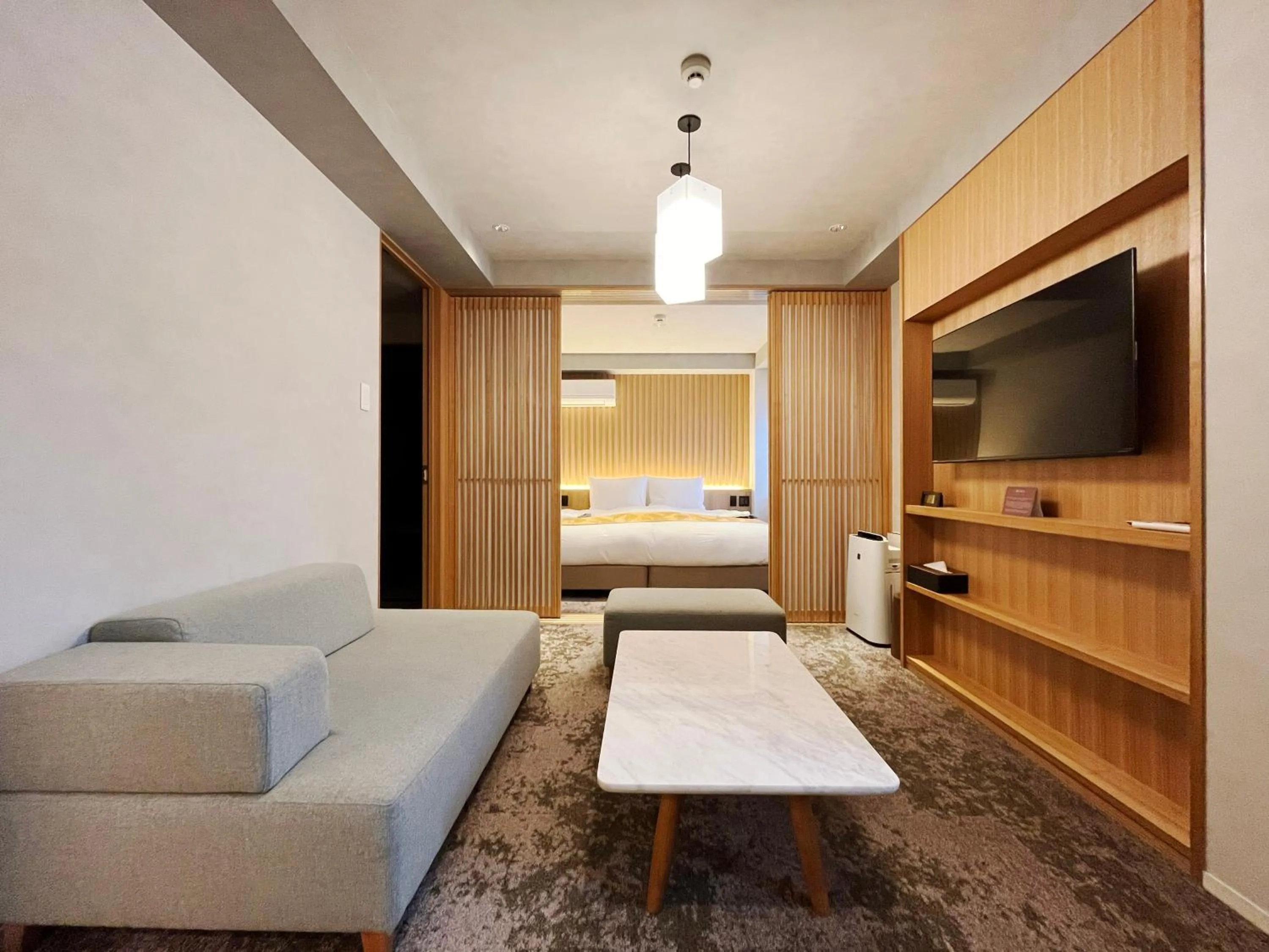 Living room, Bed in Miru Kyoto Gion