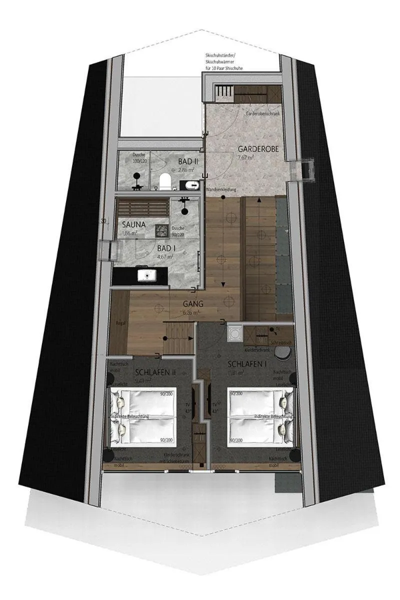 Photo of the whole room in TRIFORÊT alpin resort