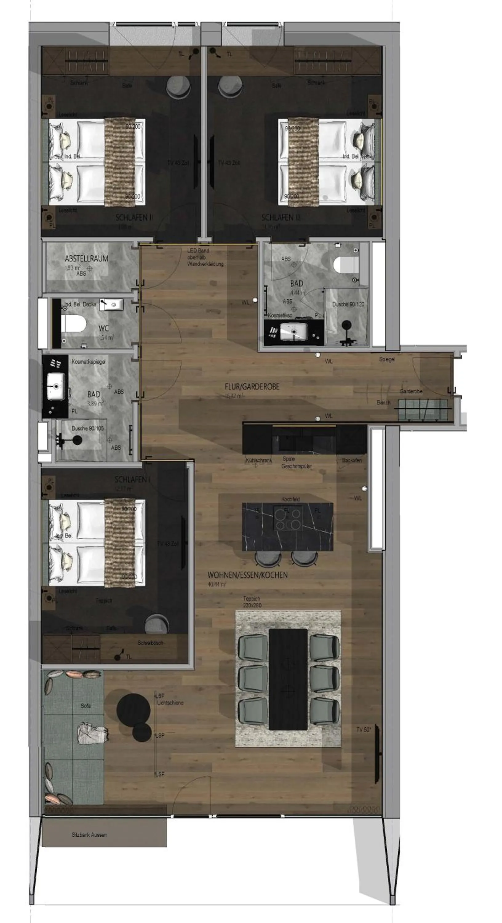 Photo of the whole room in TRIFORÊT alpin resort