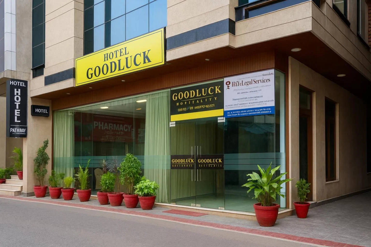 Property building in Hotel Good Luck by JMD Group