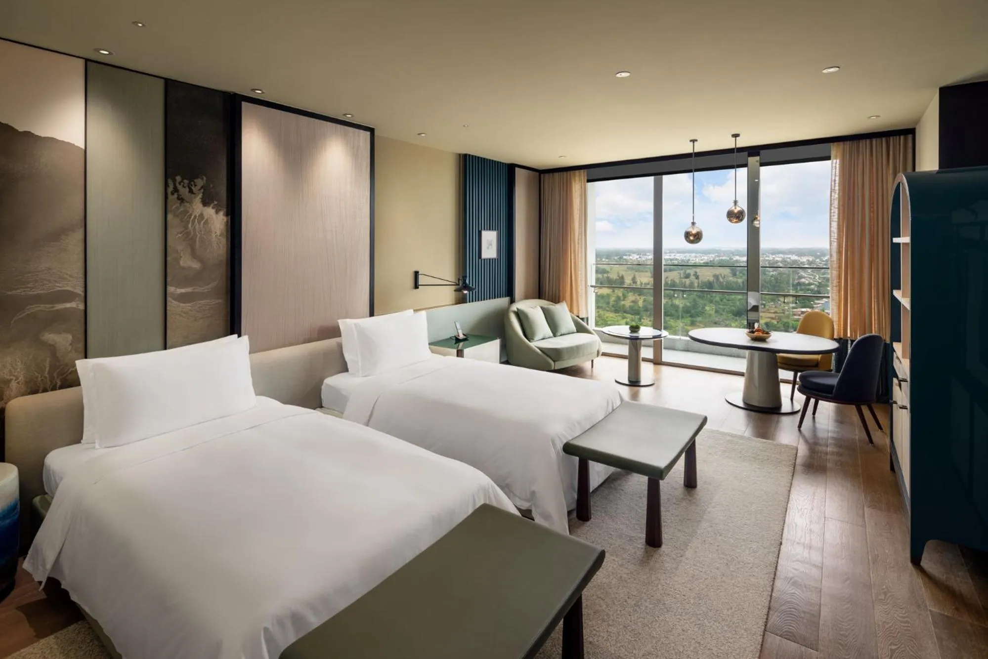 Bed in New World Hoiana Beach Resort