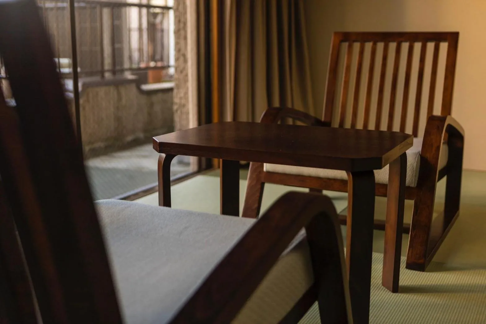 Seating area in Japanese Onsen Ryokan Kohakuen