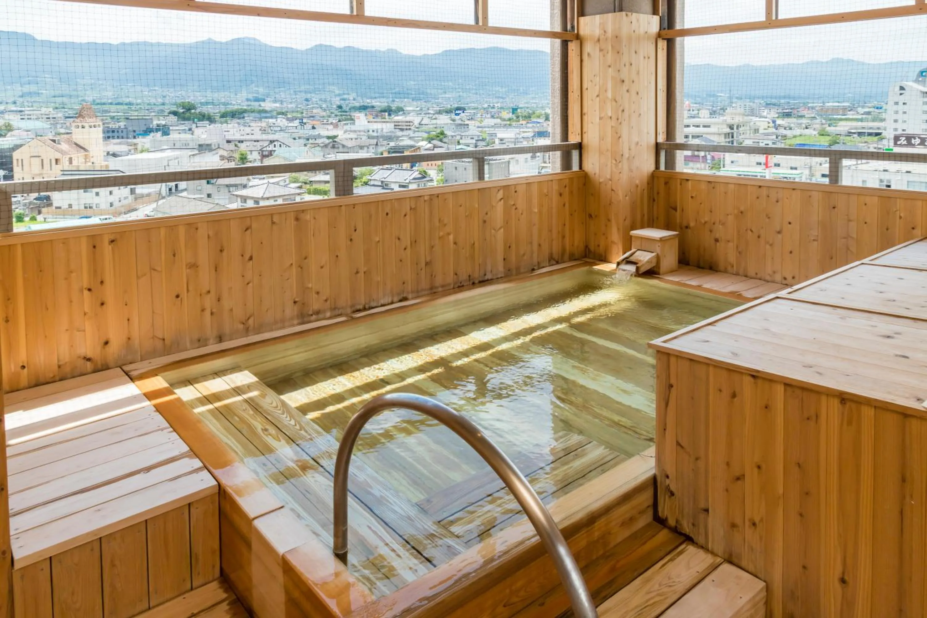 Open Air Bath in Japanese Onsen Ryokan Kohakuen