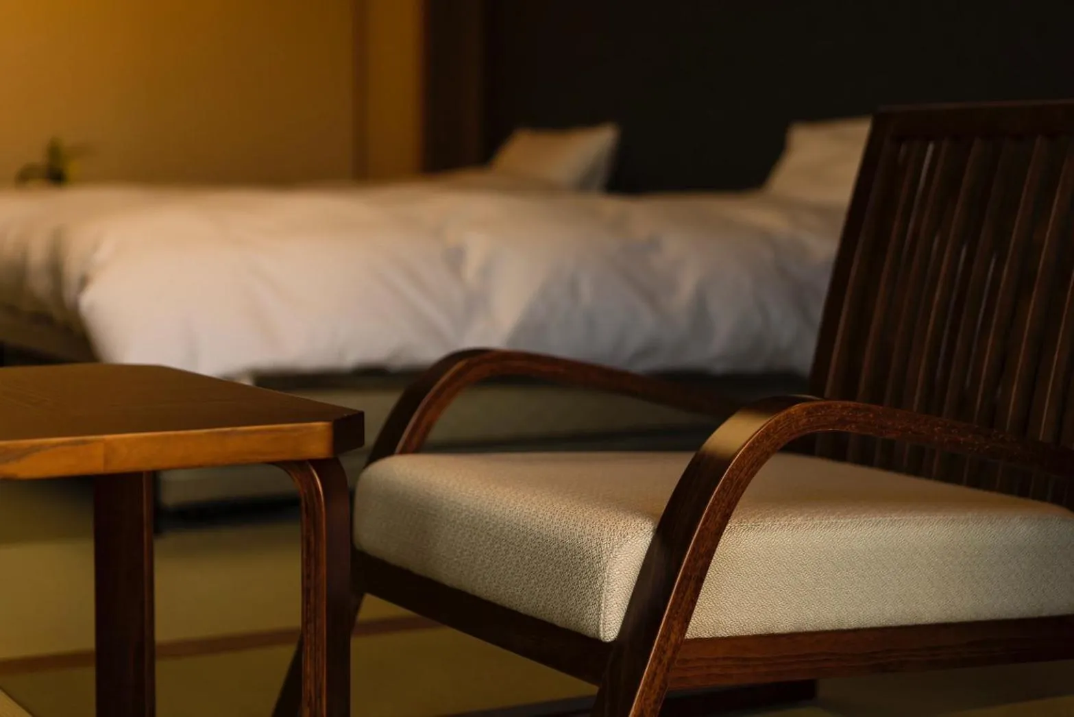 Seating area, Bed in Japanese Onsen Ryokan Kohakuen