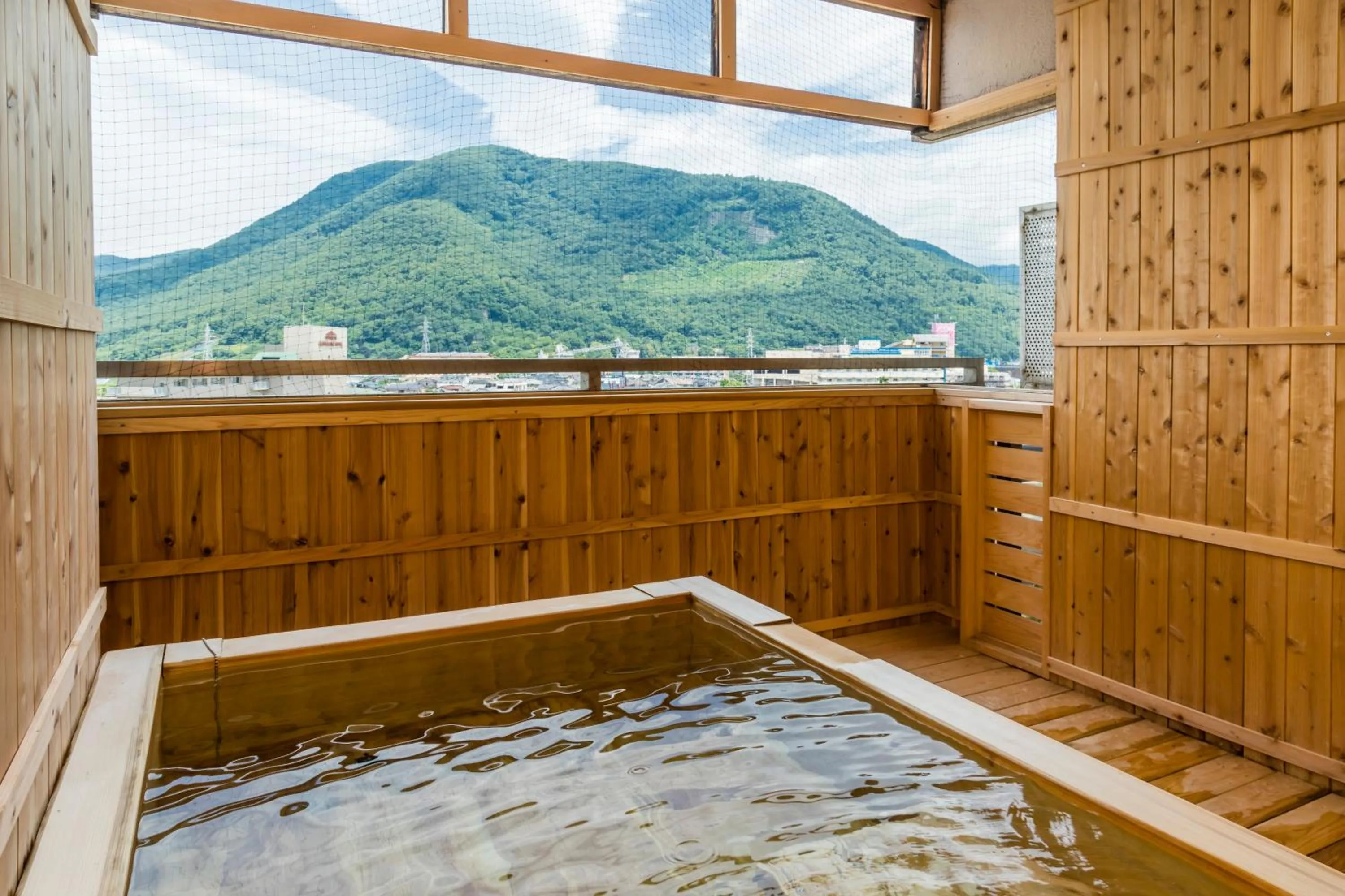 Open Air Bath in Japanese Onsen Ryokan Kohakuen