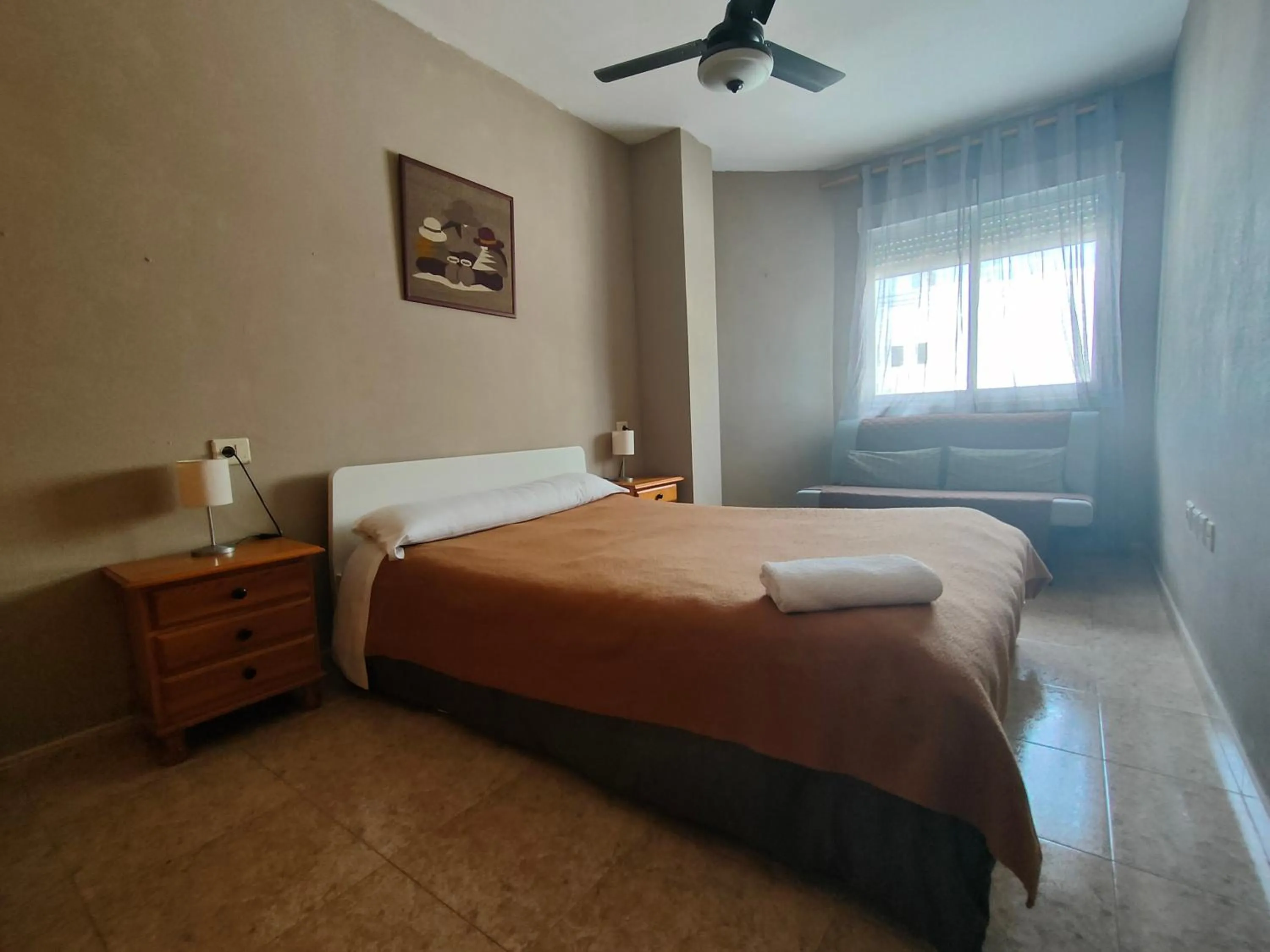 Bedroom, Bed in Playa Paradís - Primera linea de playa - AP-7 3min - Self check-in 24h