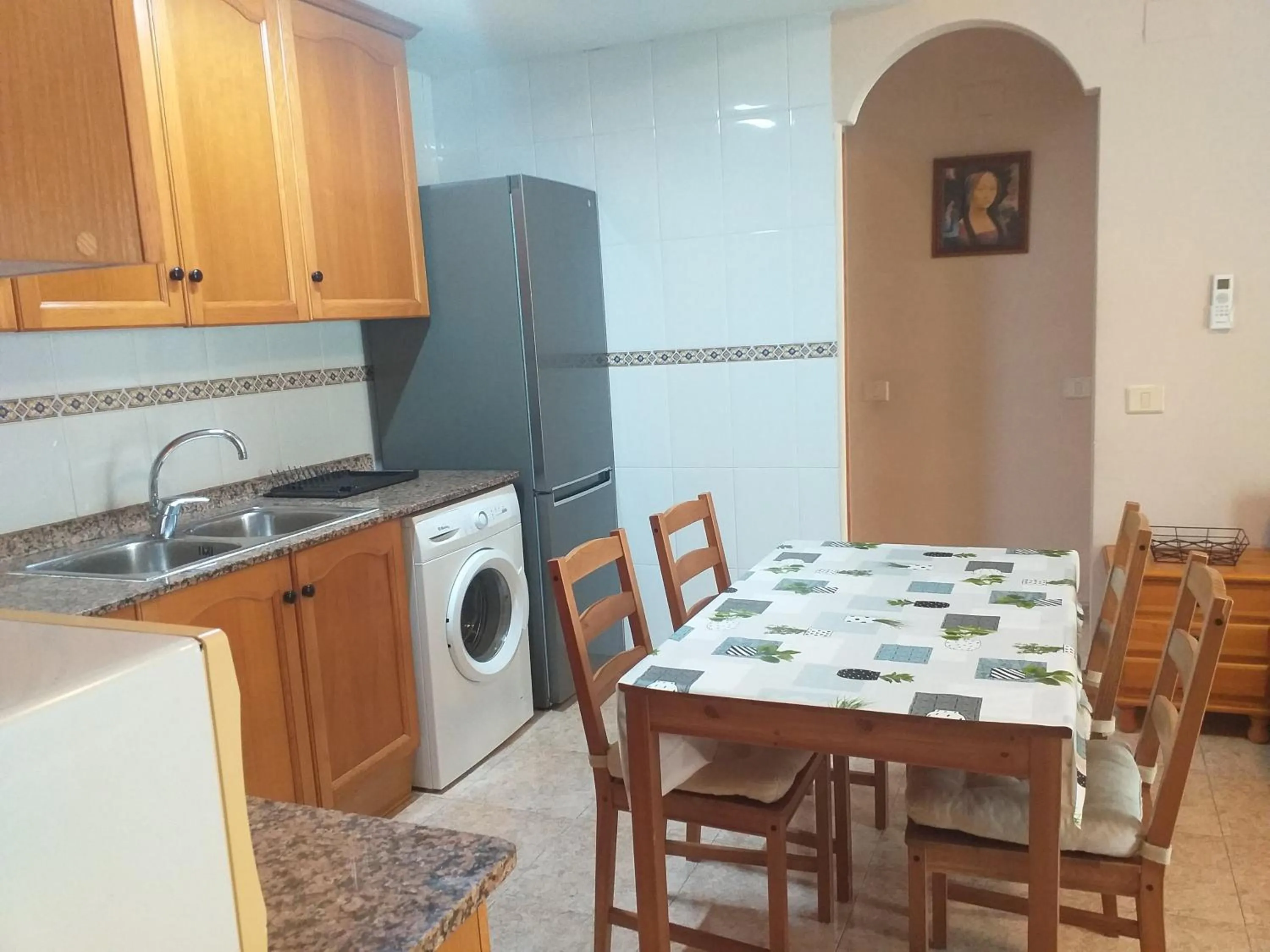 Kitchen or kitchenette in Playa Paradís - Primera linea de playa - AP-7 3min - Self check-in 24h