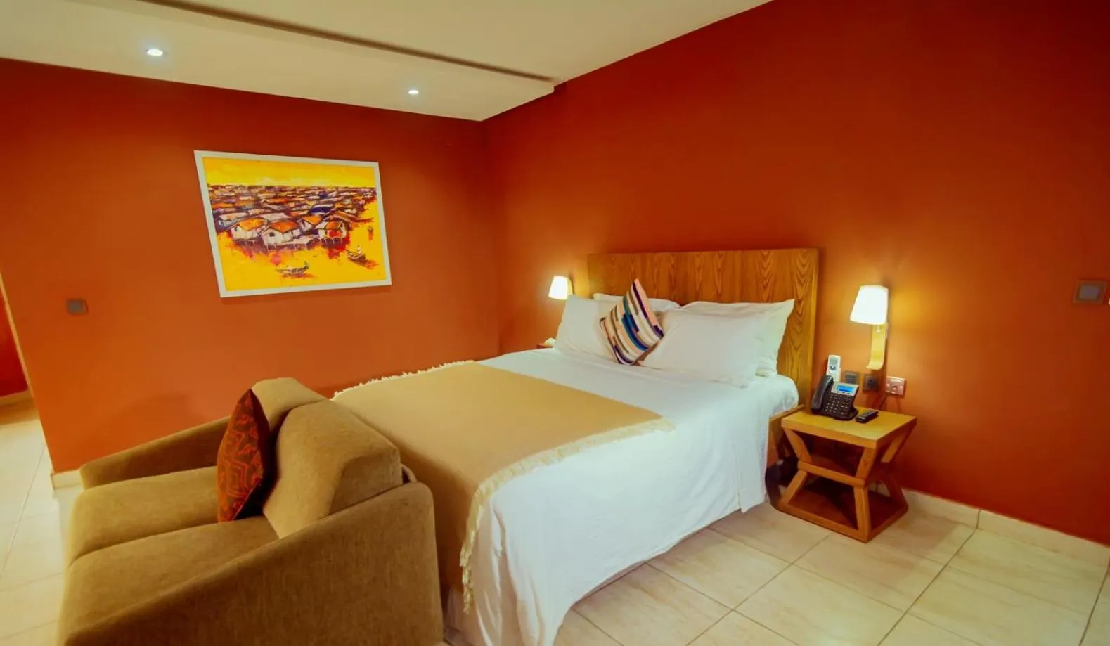 Bed in Trois Ore Residences & Green Earth Bistro