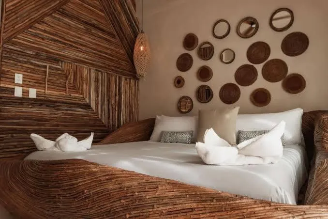 Bed in CervecerIa Tulum Boutique Hotel & Beer Spa