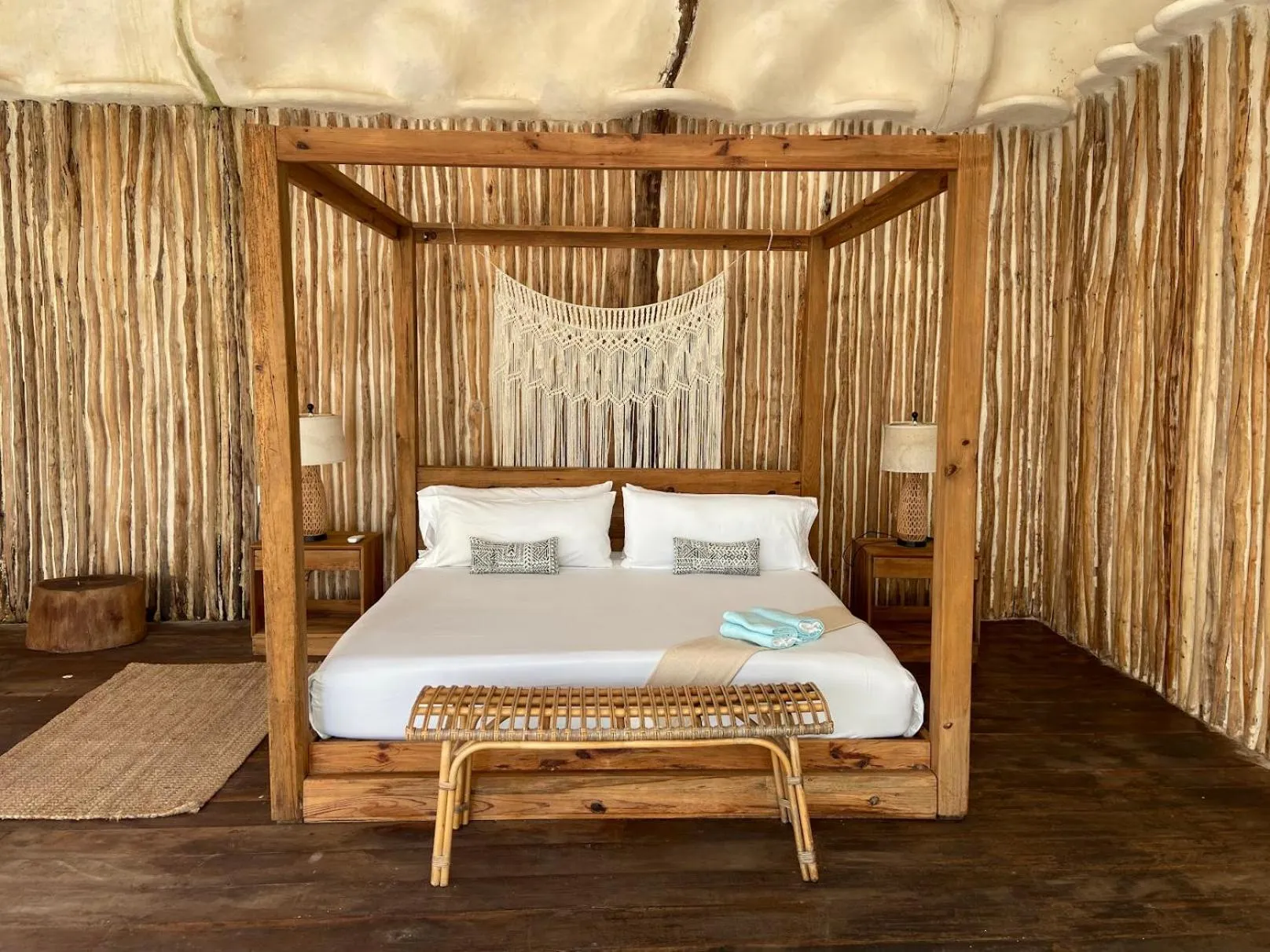 Bed in CervecerIa Tulum Boutique Hotel & Beer Spa