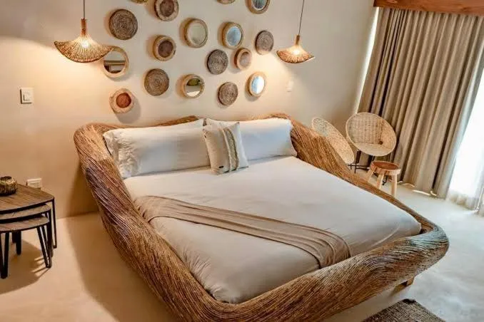 Bed in CervecerIa Tulum Boutique Hotel & Beer Spa