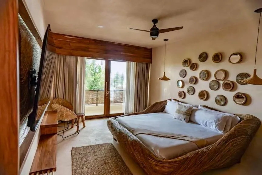 Bed in CervecerIa Tulum Boutique Hotel & Beer Spa