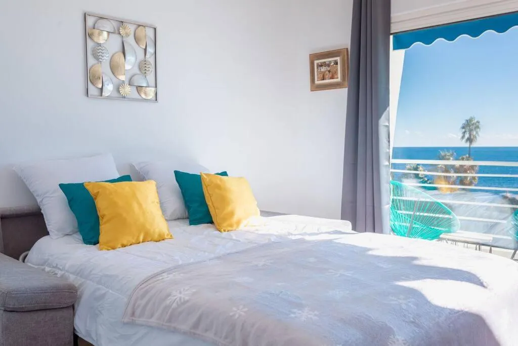 View (from property/room), Bed in Apartment With Panoramic Sea View, Walk To The Beach - Maréchal Juin by Halldis