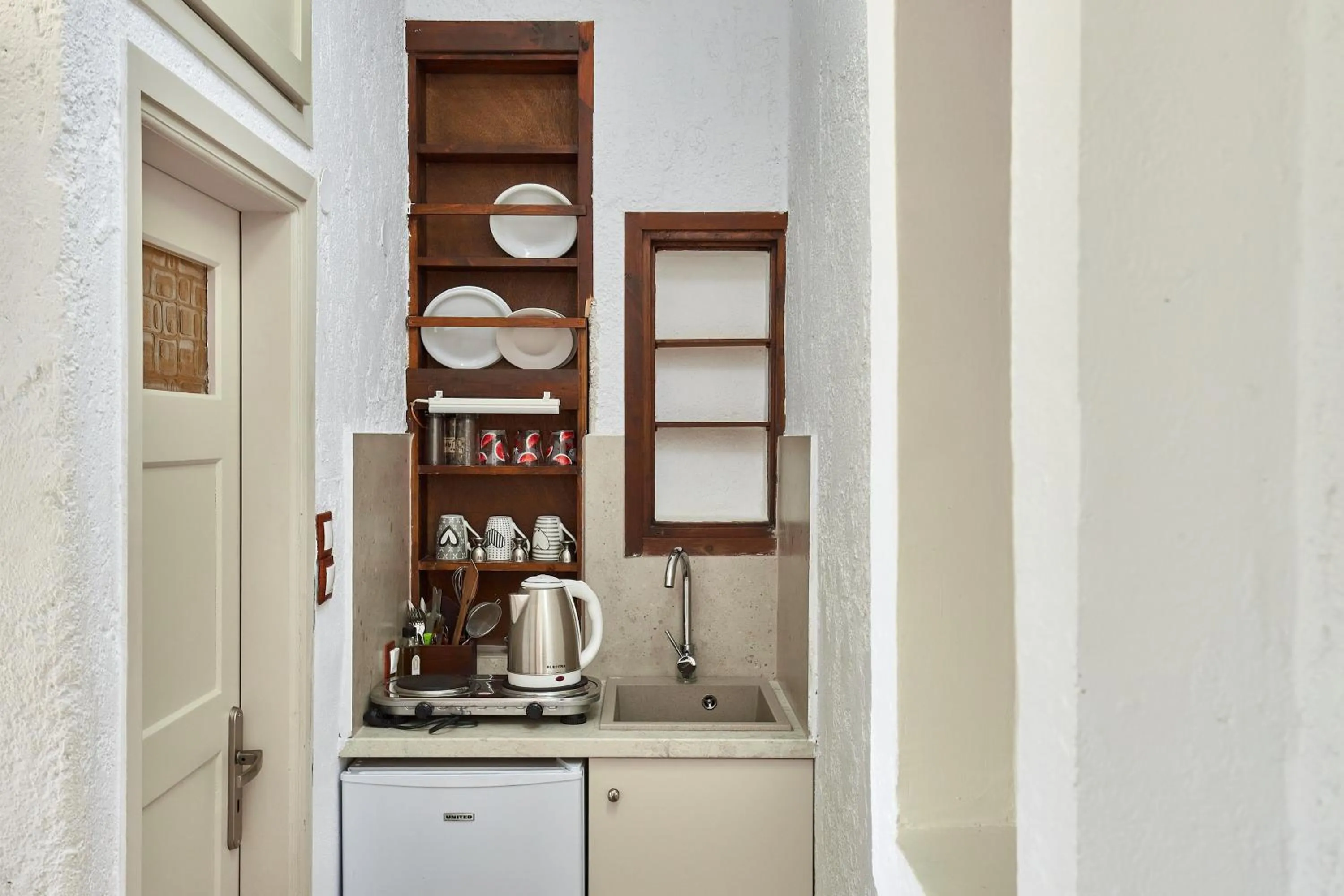 Kitchen or kitchenette in Mila Malia Studios Hotel