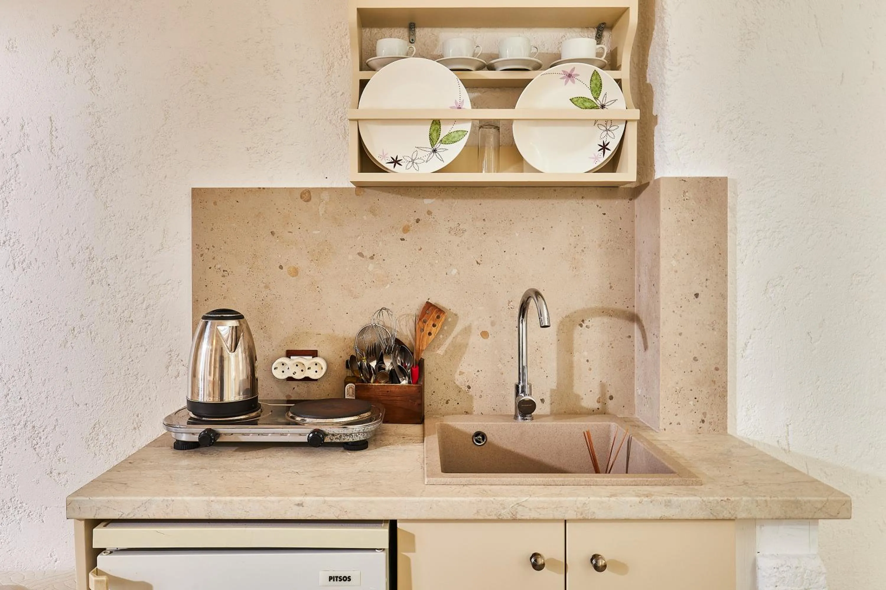 Kitchen or kitchenette in Mila Malia Studios Hotel