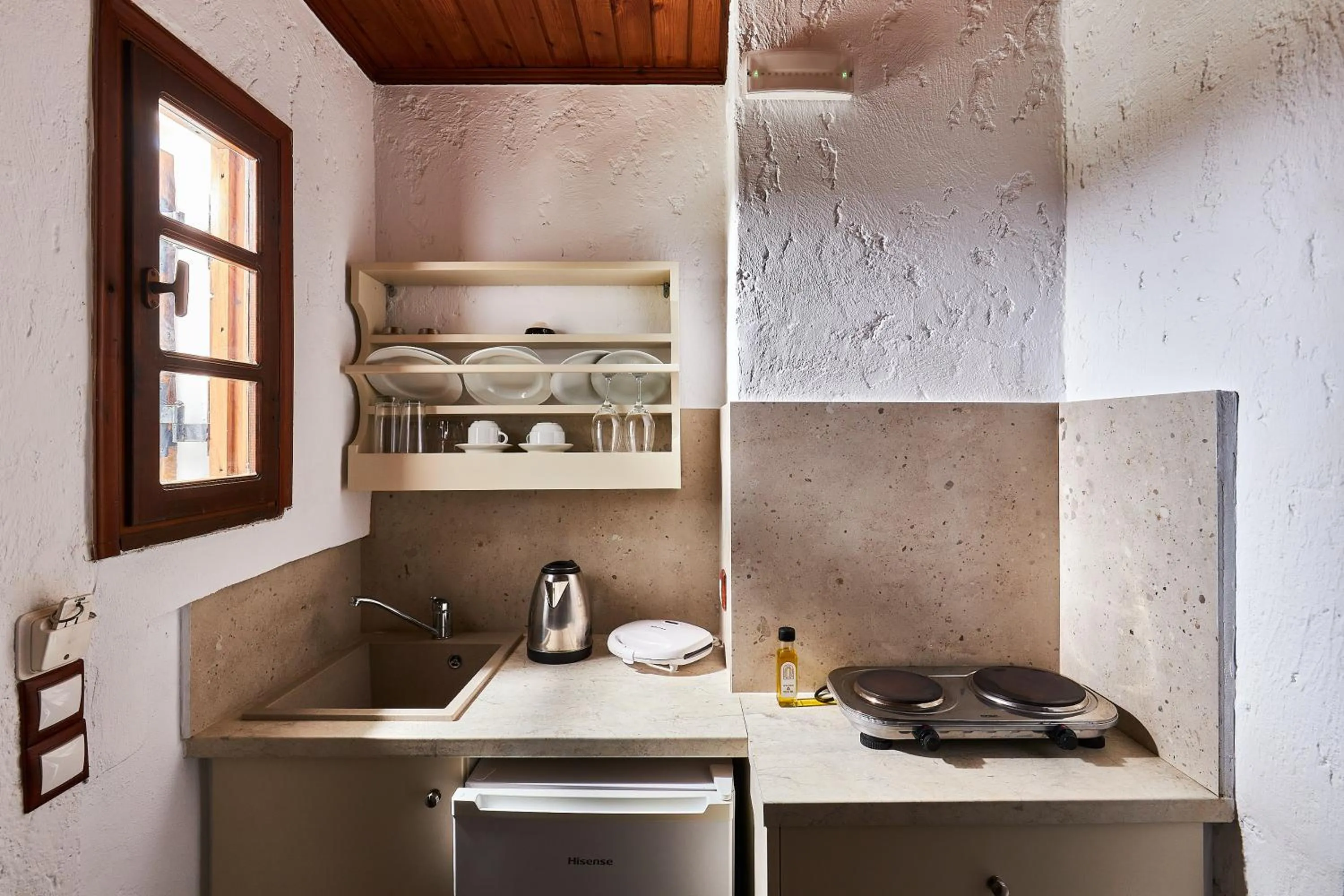 Kitchen or kitchenette in Mila Malia Studios Hotel