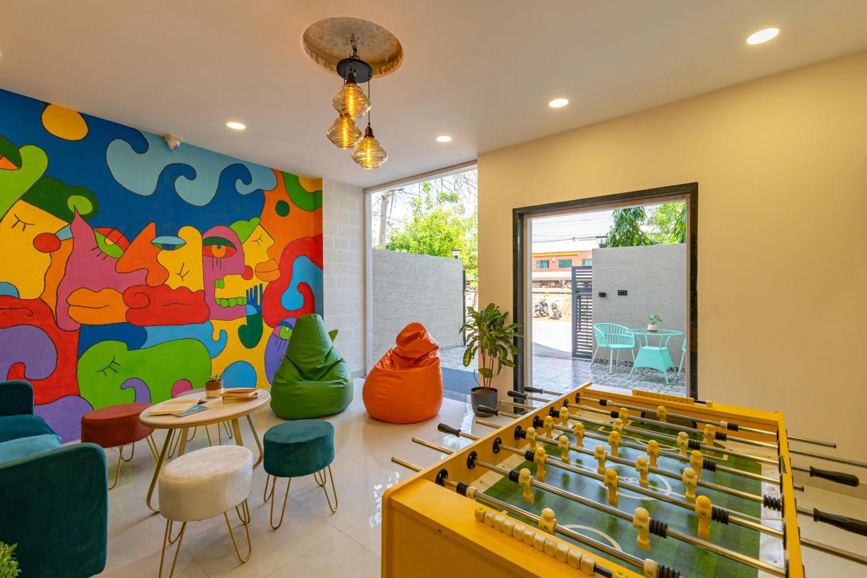 Living room in The Social Stays Jaipur formerly ArtBuzz