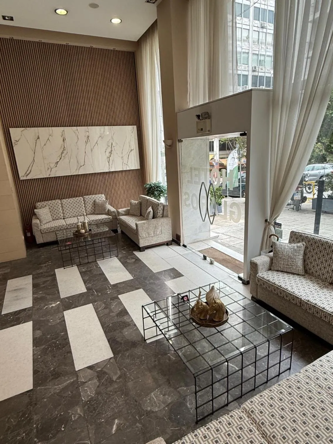 Seating area in Glaros Hotel