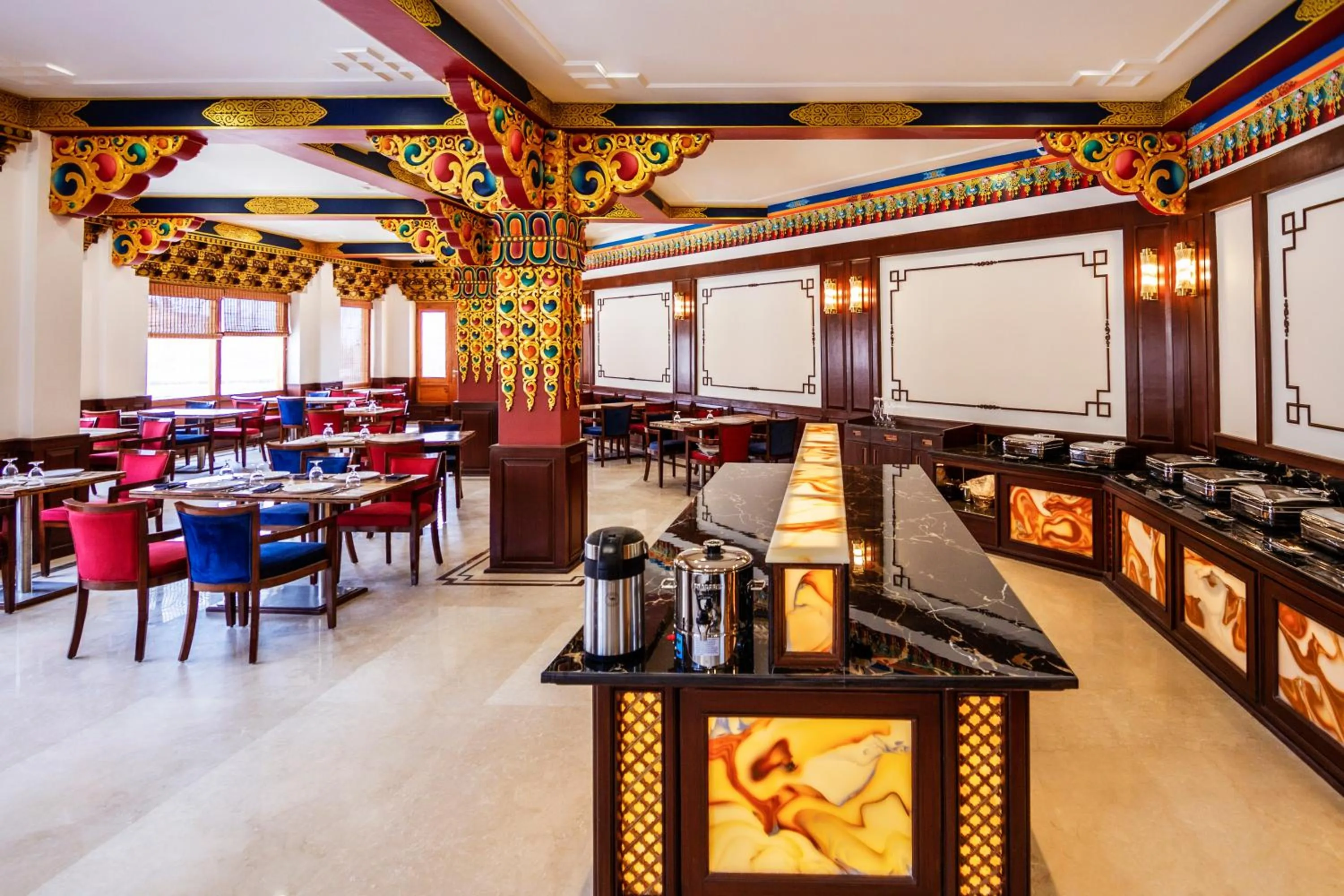 Dining area in Hotel Gyalpo Residency - A Mountain View Luxury Hotel in Leh