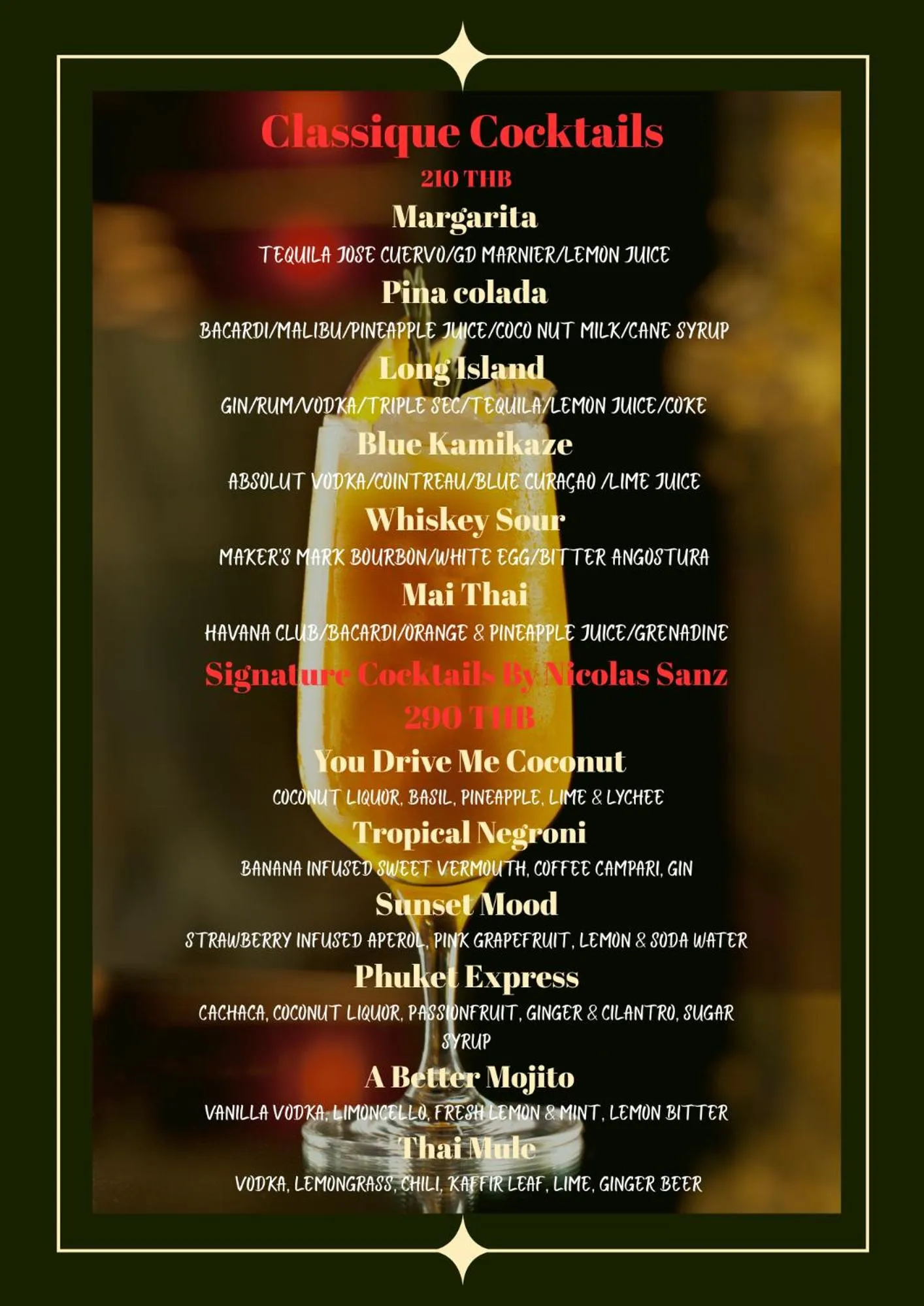 Alcoholic drinks in Better View Koh Yao Yai