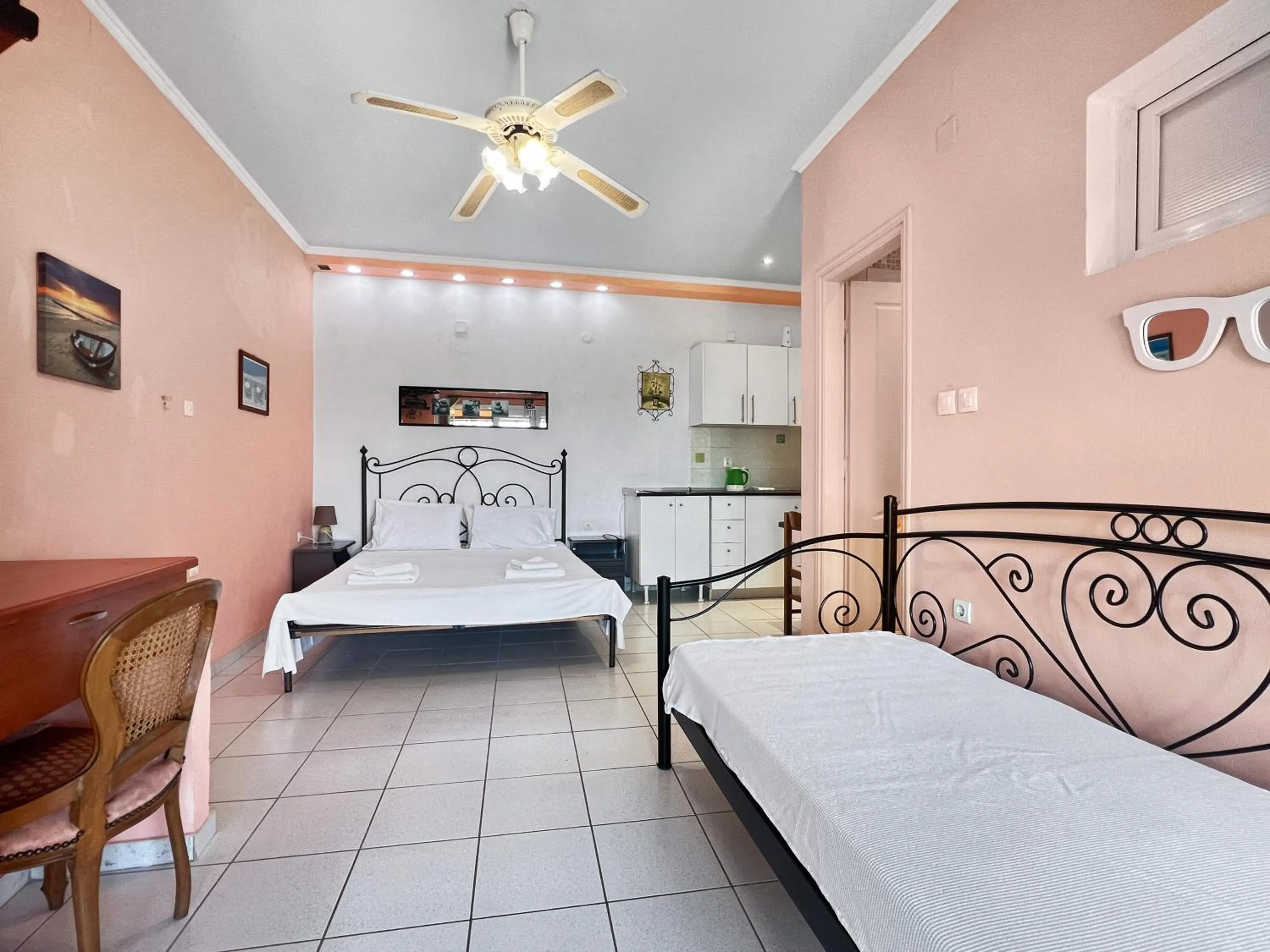 Bed in Corfu Andromaches Holiday Apartments