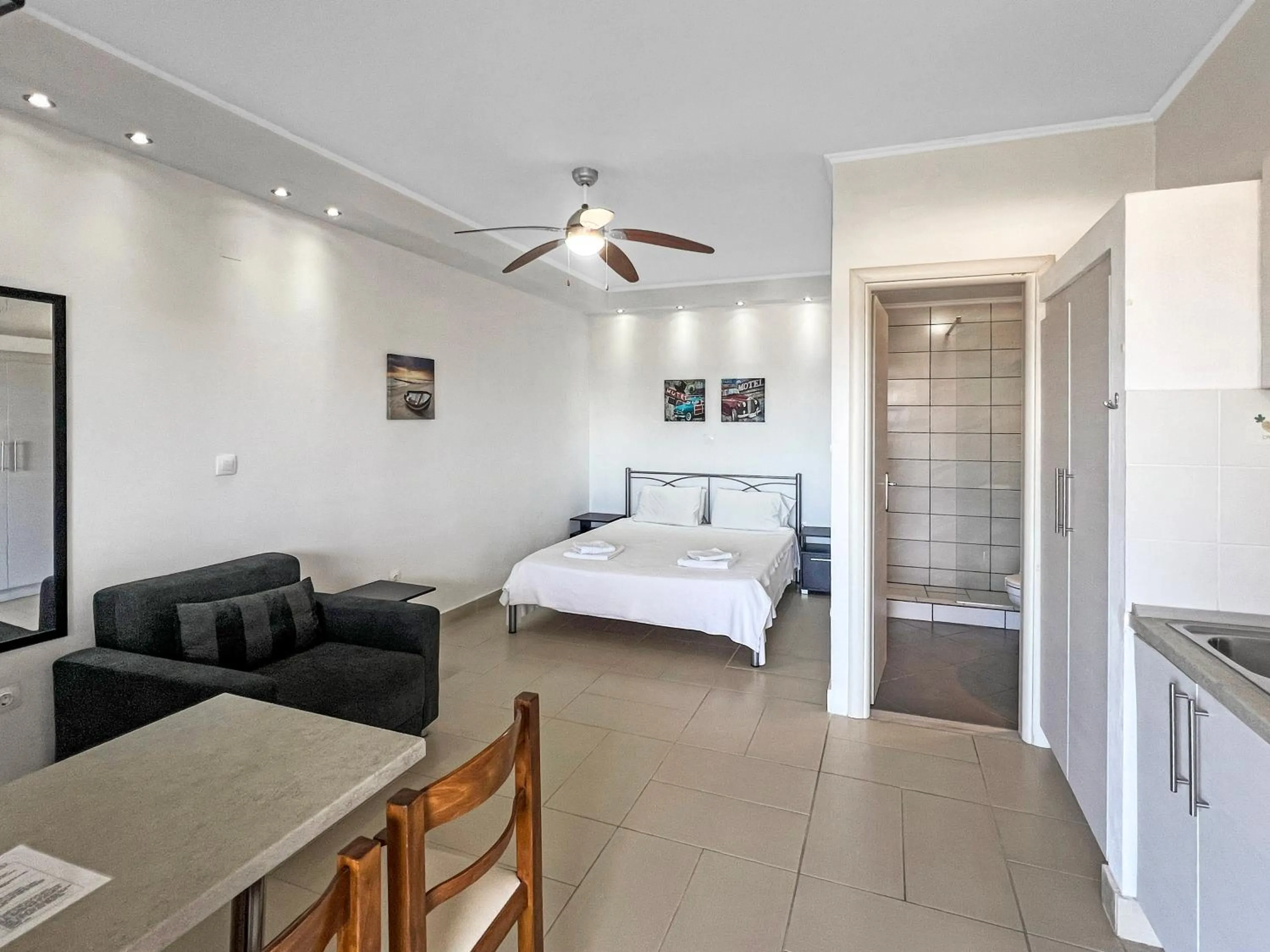 Dining area, Bed in Corfu Andromaches Holiday Apartments