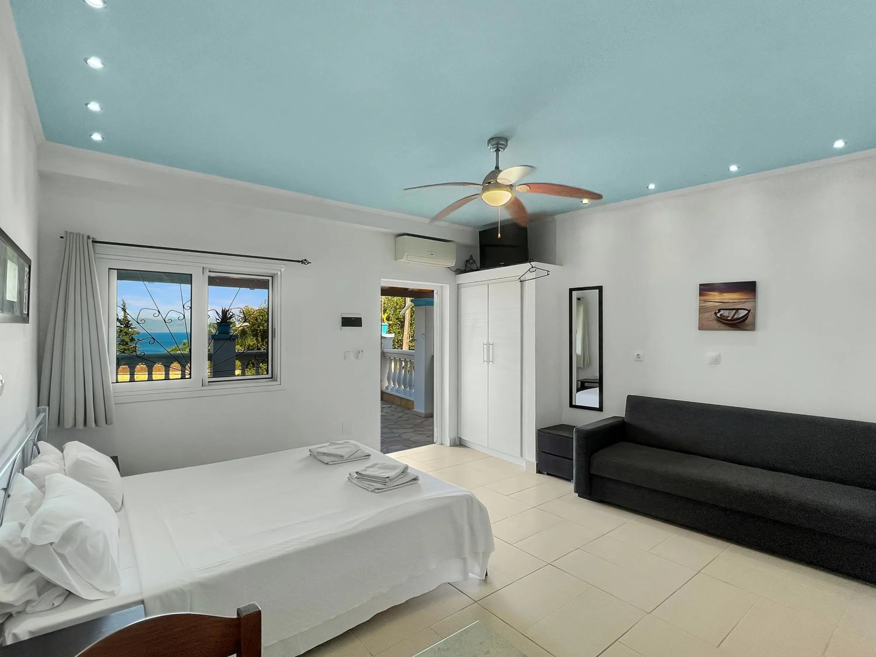 Bed in Corfu Andromaches Holiday Apartments