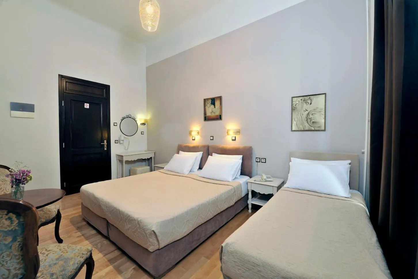 Bedroom, Bed in Dryades & Orion Hotel