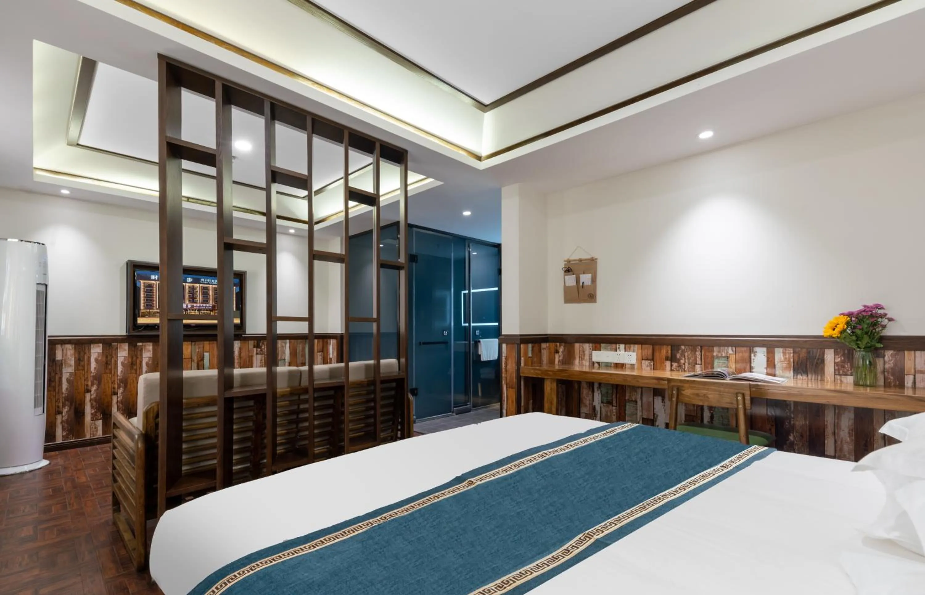 Bed in Nost algia Hotel Near University of Technology -Shanxi museum 时光漫步酒店 山西博物院太原理工大学店 Free fresh ground coffee,Free laundry service