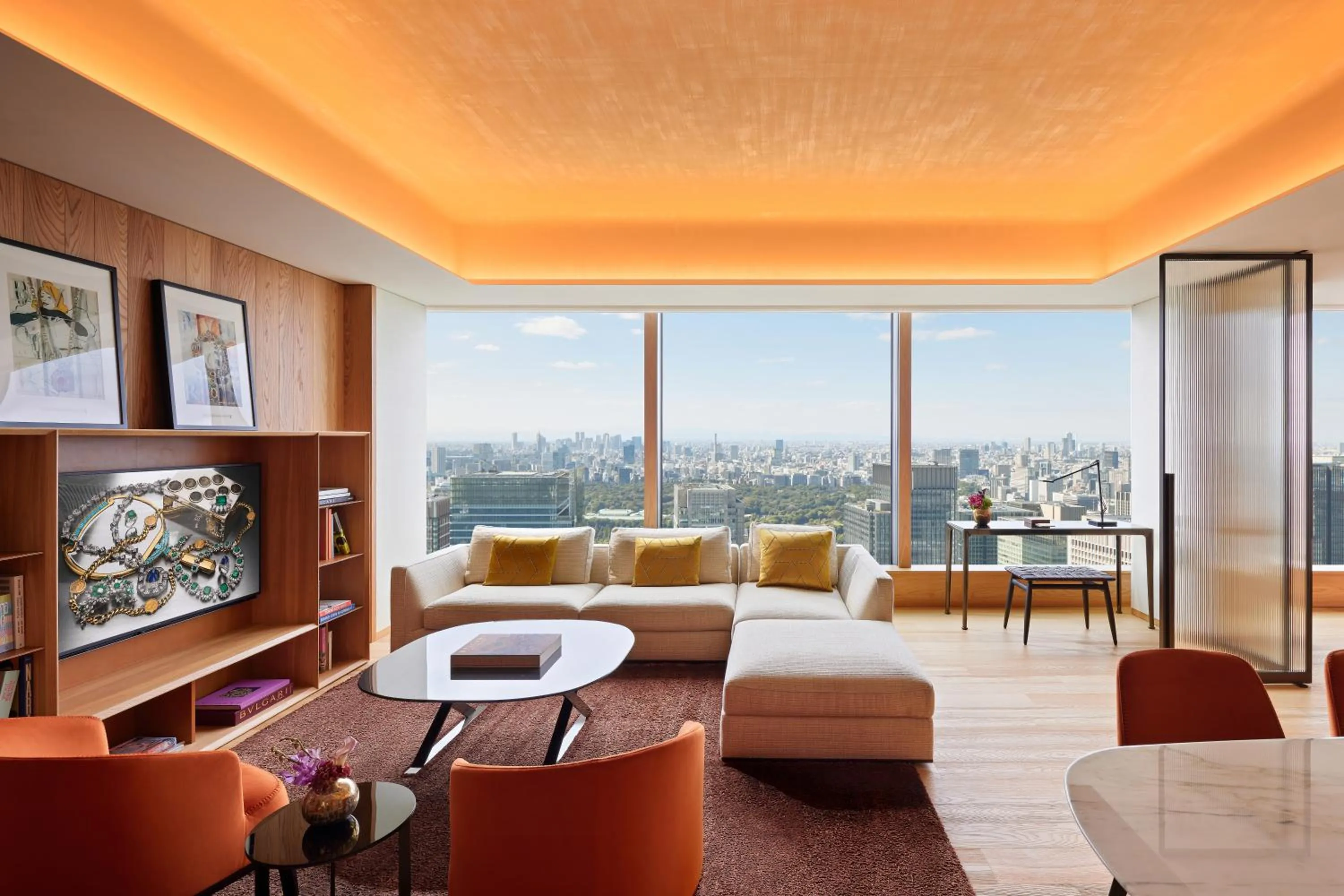 Living room in Bvlgari Hotel Tokyo