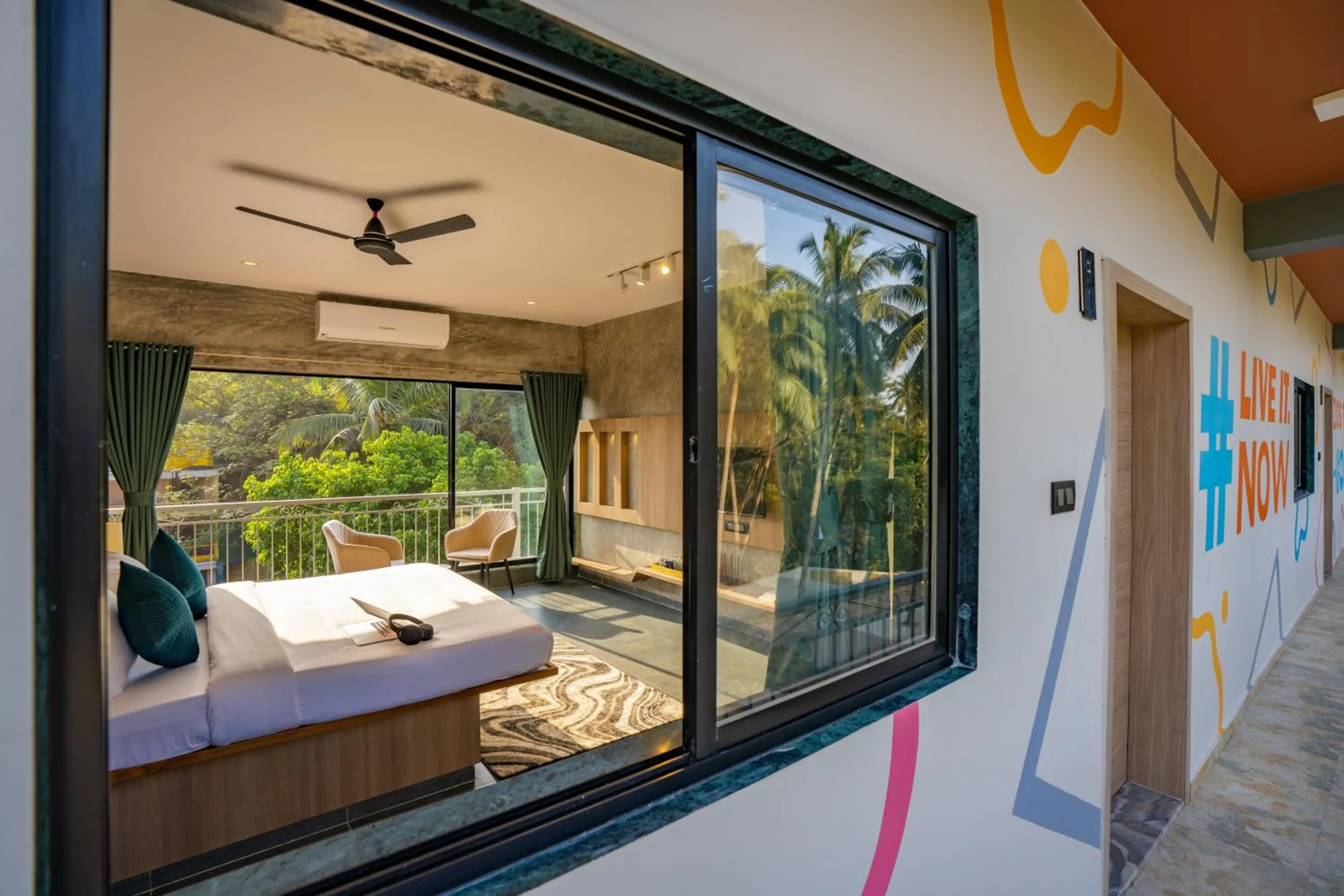 View (from property/room), Bed in Zostel Goa, Morjim