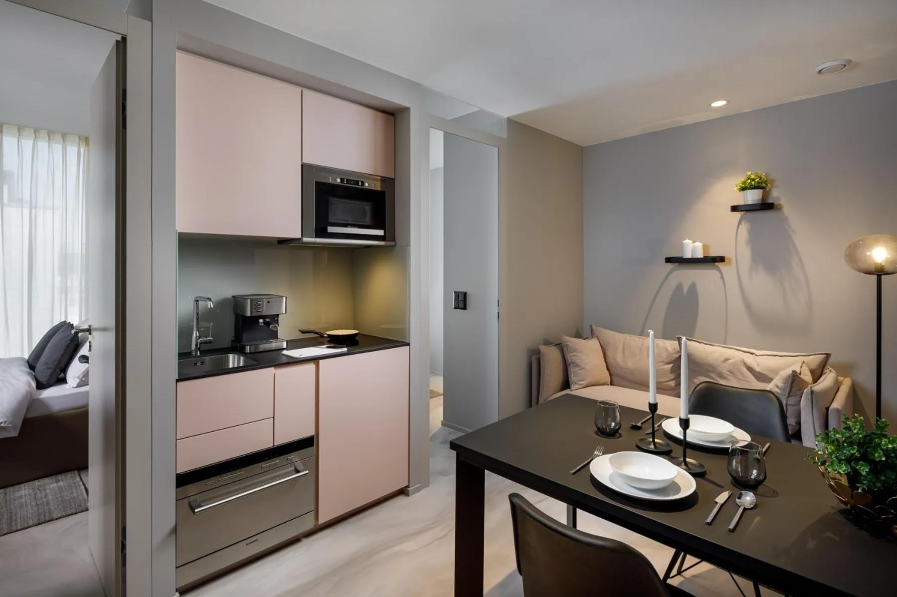 Kitchen or kitchenette in VISIONAPARTMENTS Glattbrugg - contactless check-in