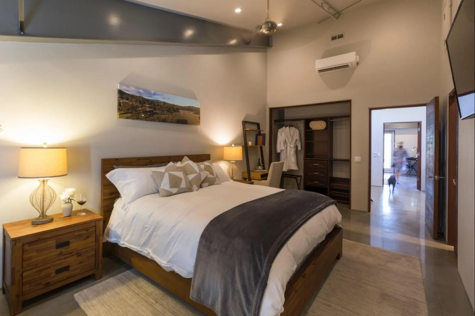 Bed in Bed and Barrel at Stonehouse Cellars