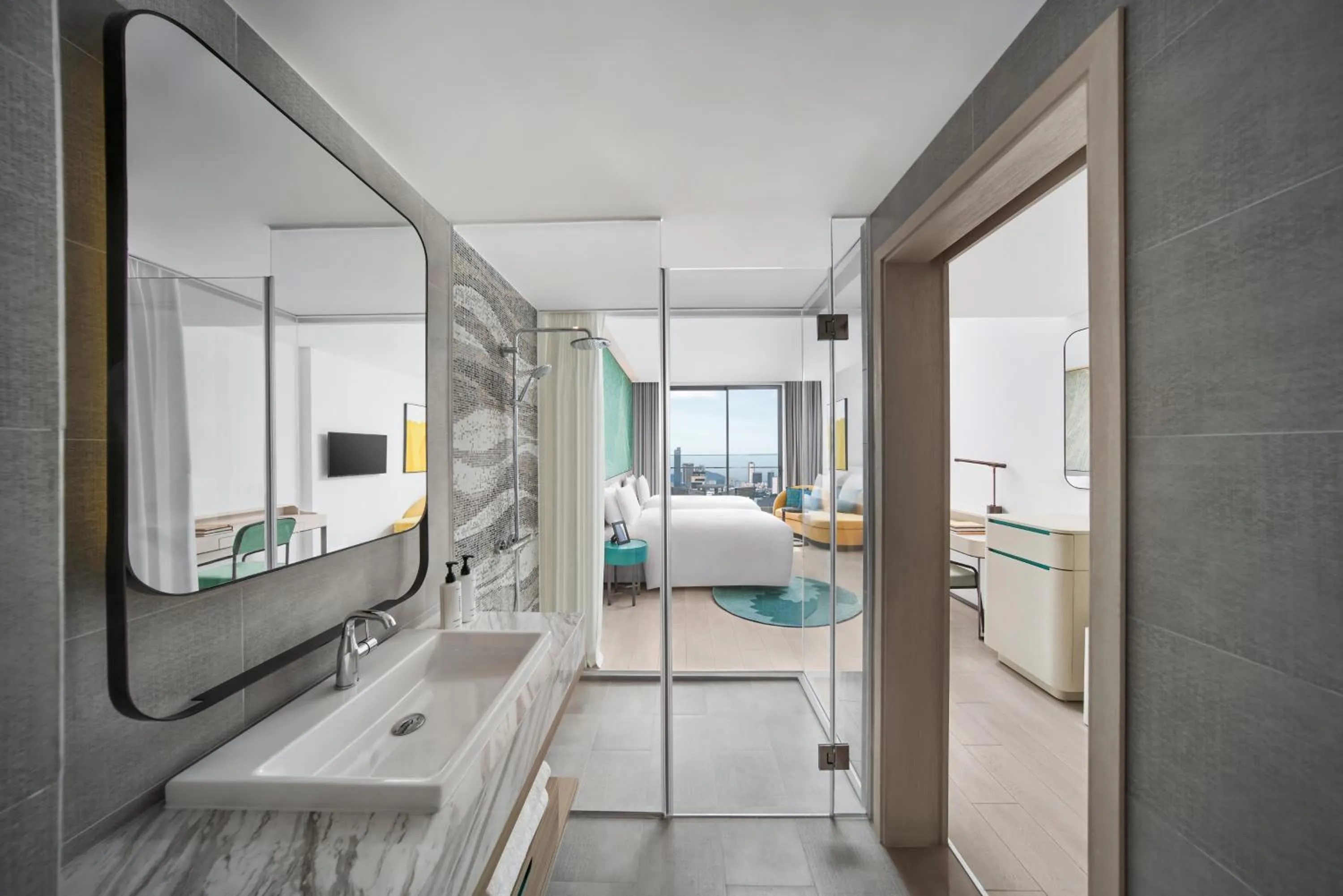 Bathroom, Bed in voco Ma Belle Danang by IHG