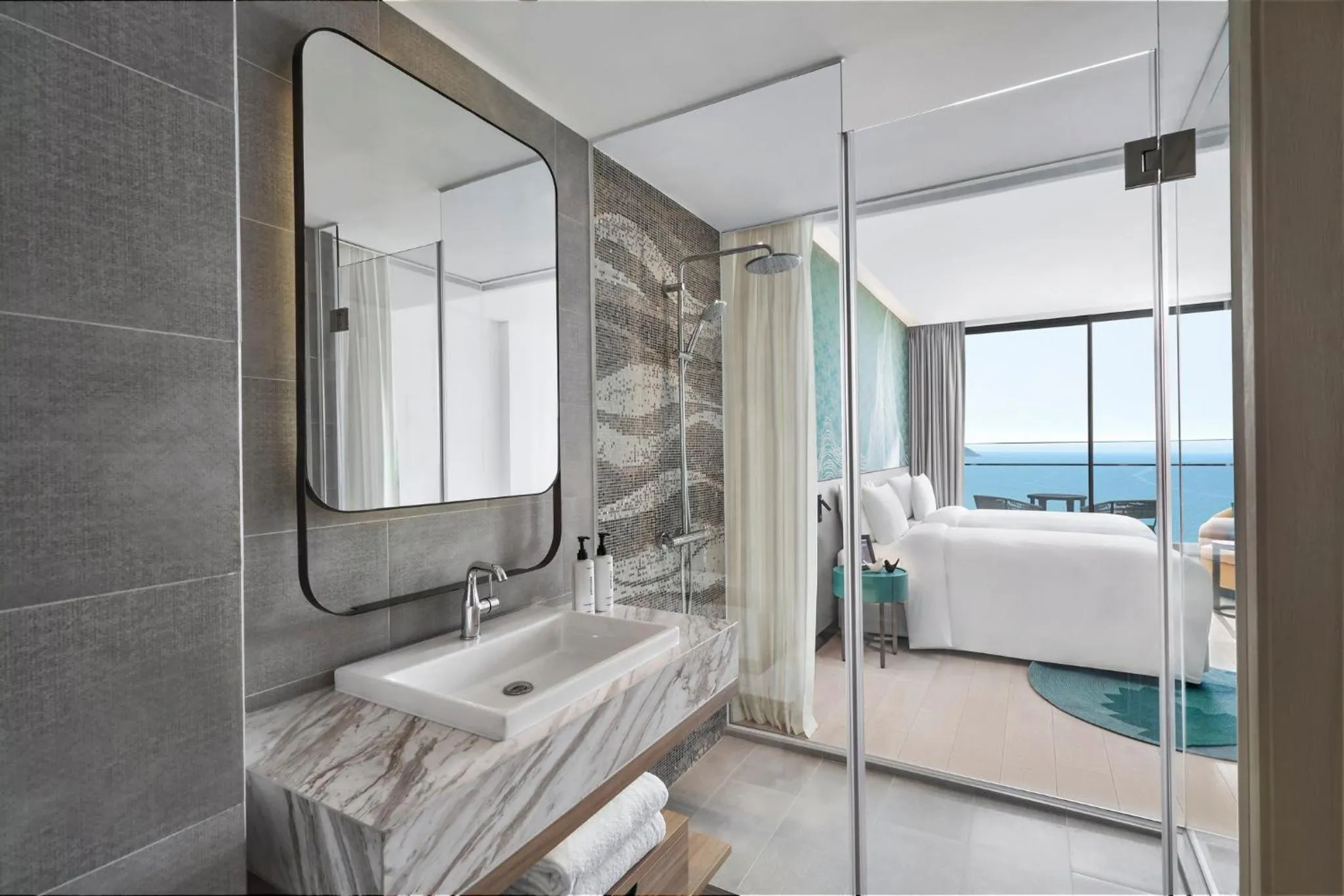 Bathroom, Bed in voco Ma Belle Danang by IHG