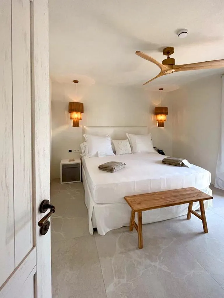 Bedroom, Bed in Mar Suites Formentera by Universal Beach Hotels