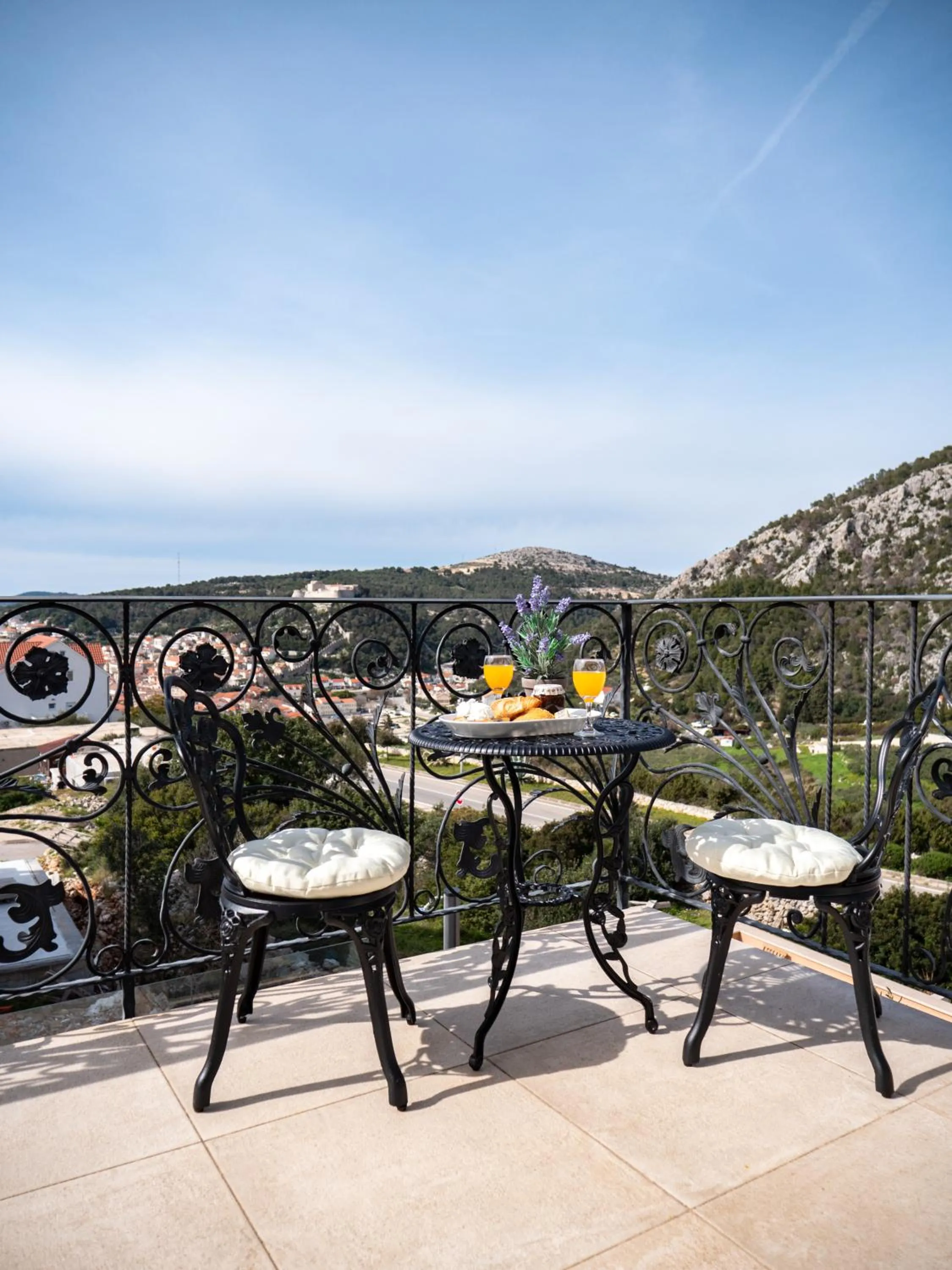 Balcony/Terrace in Elegant Hvar town villa with pool