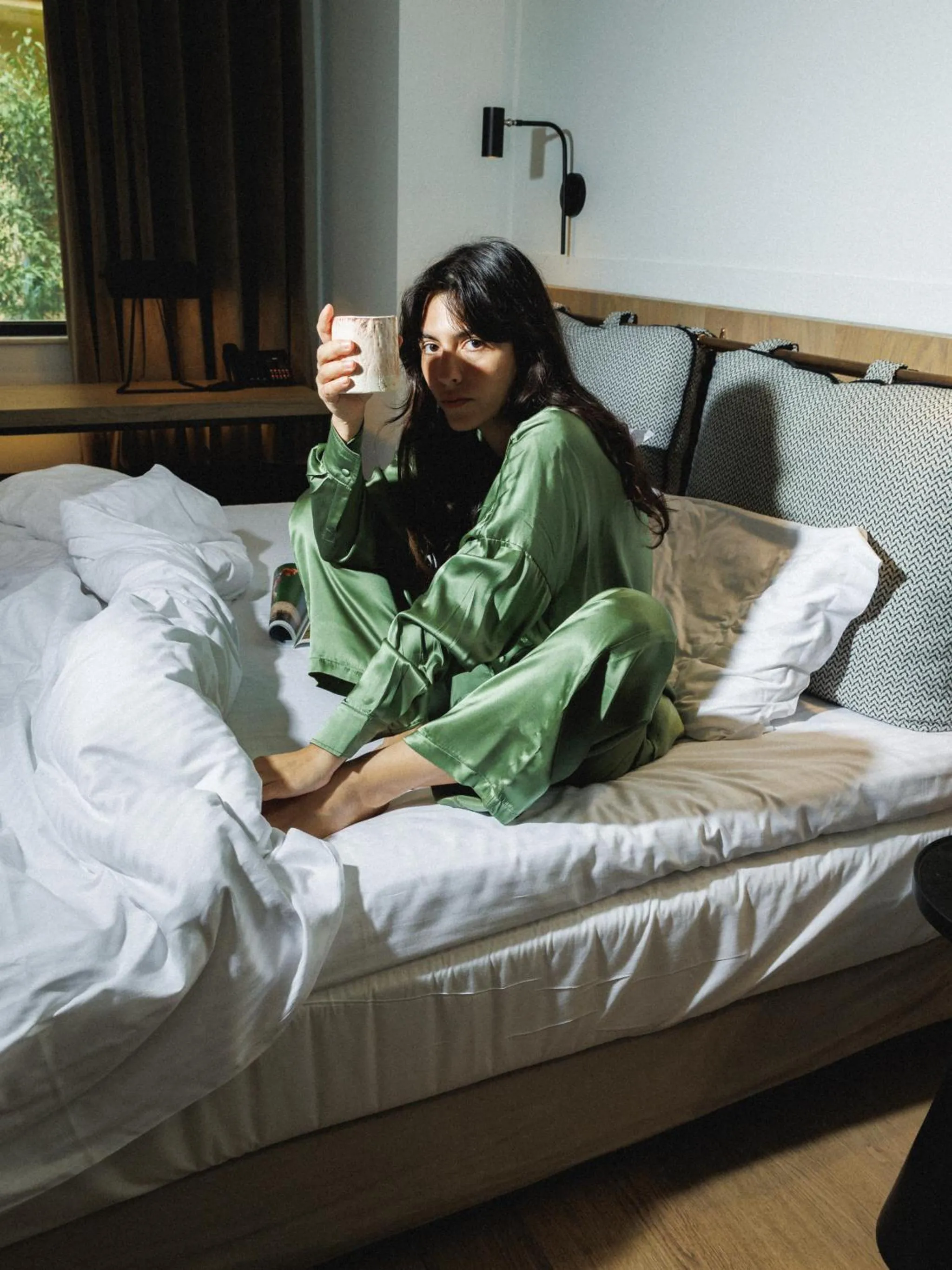 Bed in Niki Athens Hotel