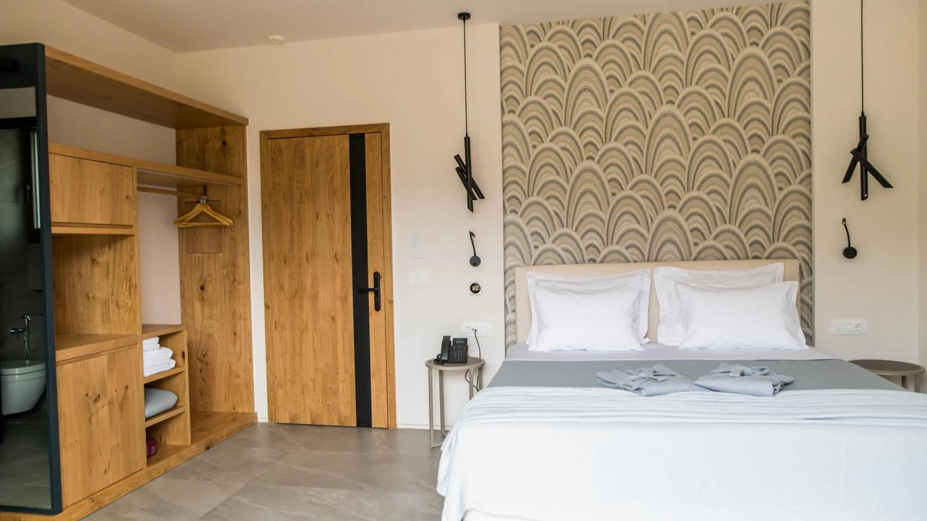 towels, Bed in Alissachni SeaSide Hotel