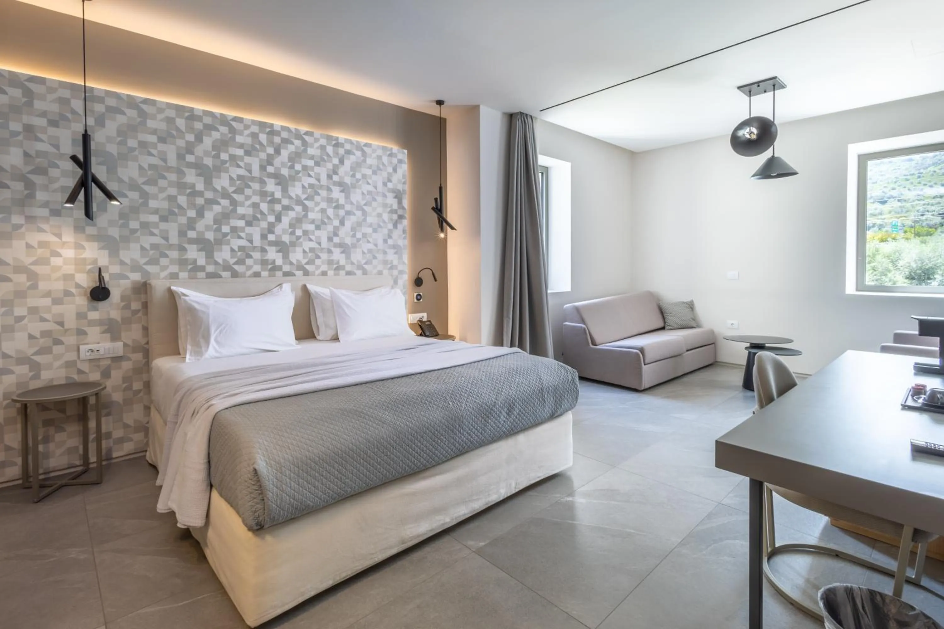 Bed in Alissachni SeaSide Hotel