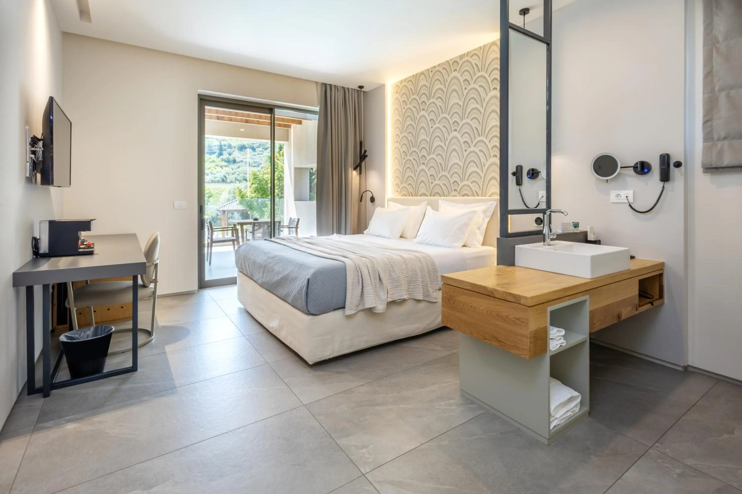 Bed in Alissachni SeaSide Hotel