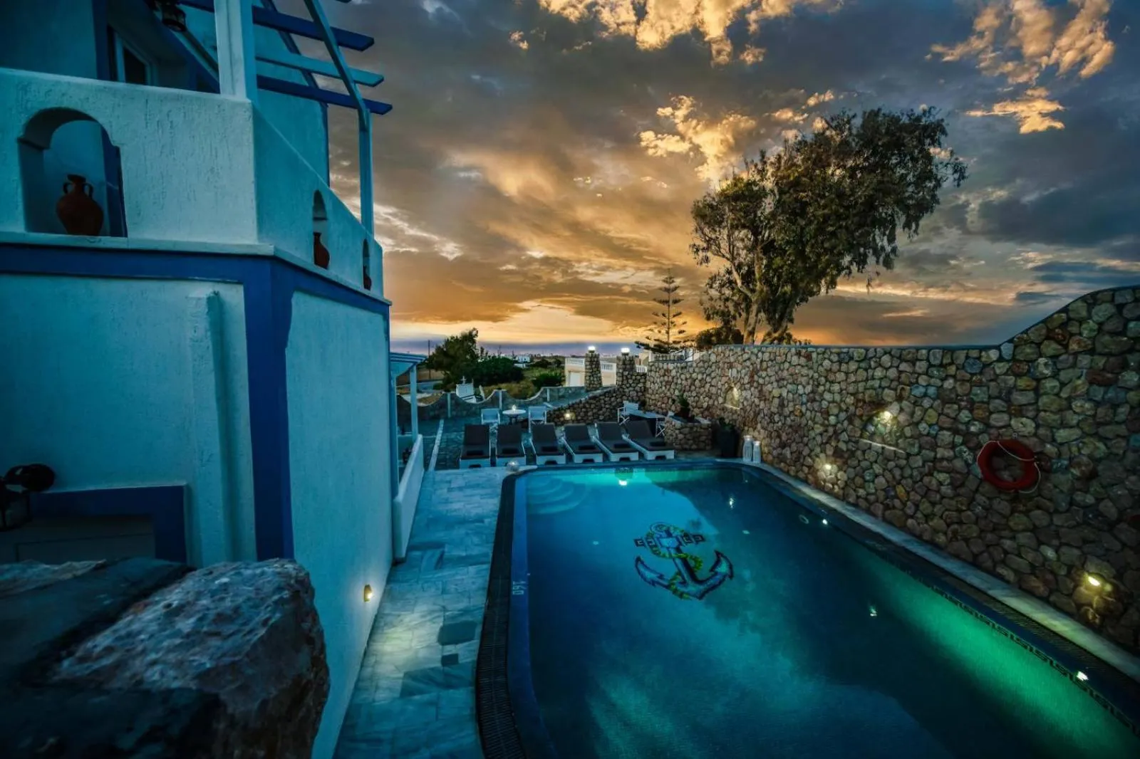Pool view in Stavros Villas