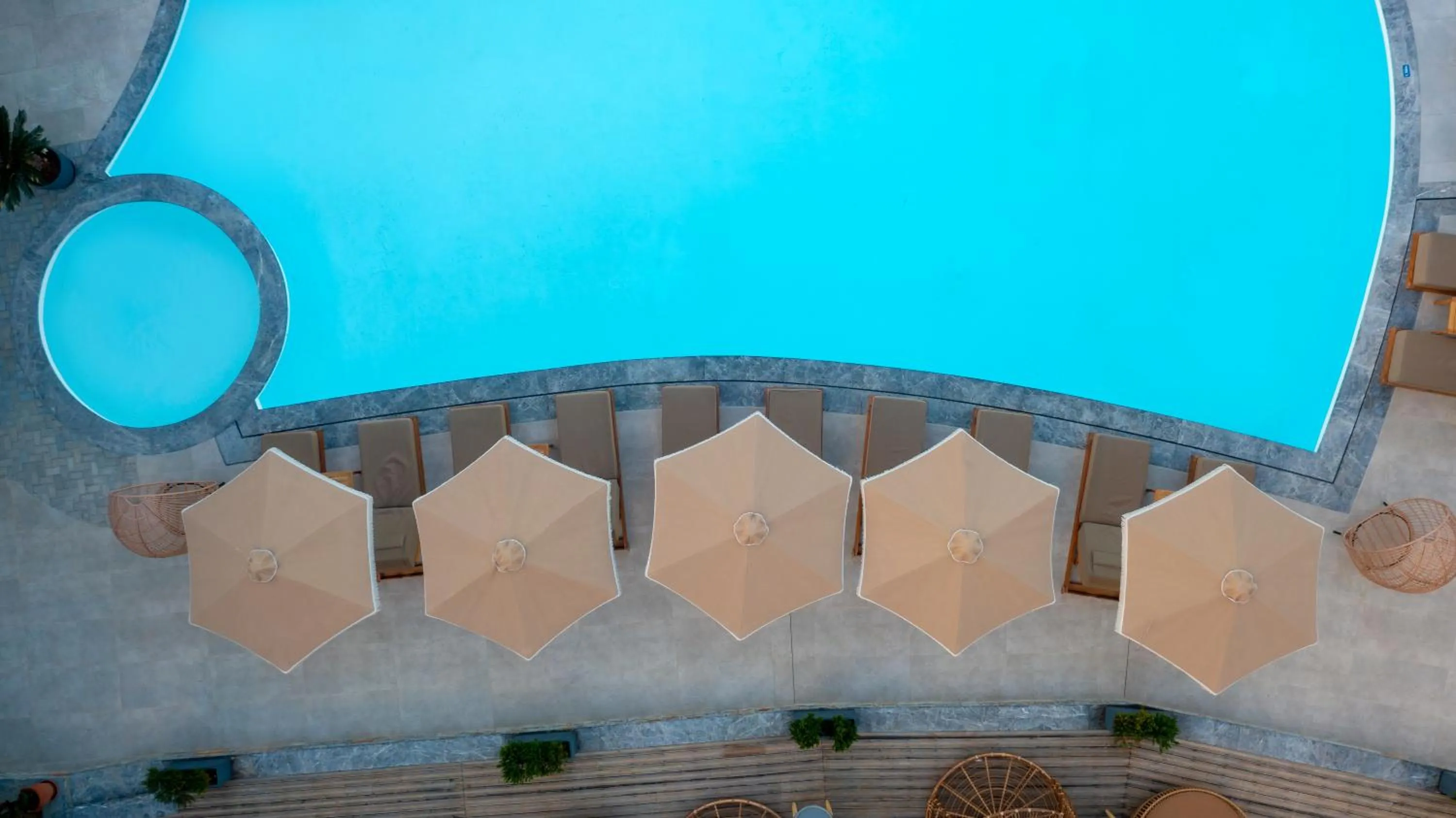 Pool view in Creta Blue Boutique Hotel