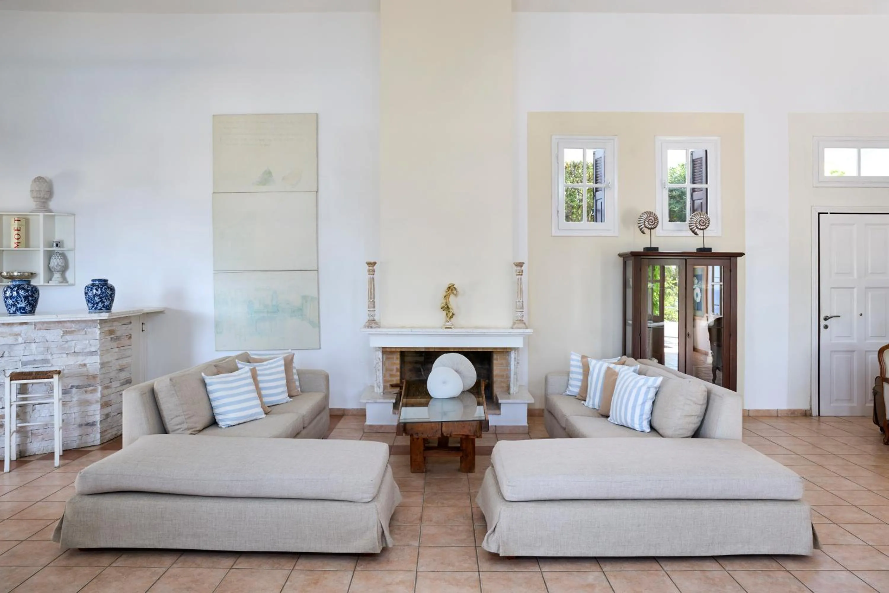 Seating area in Aegean Suites, Santikos Collection