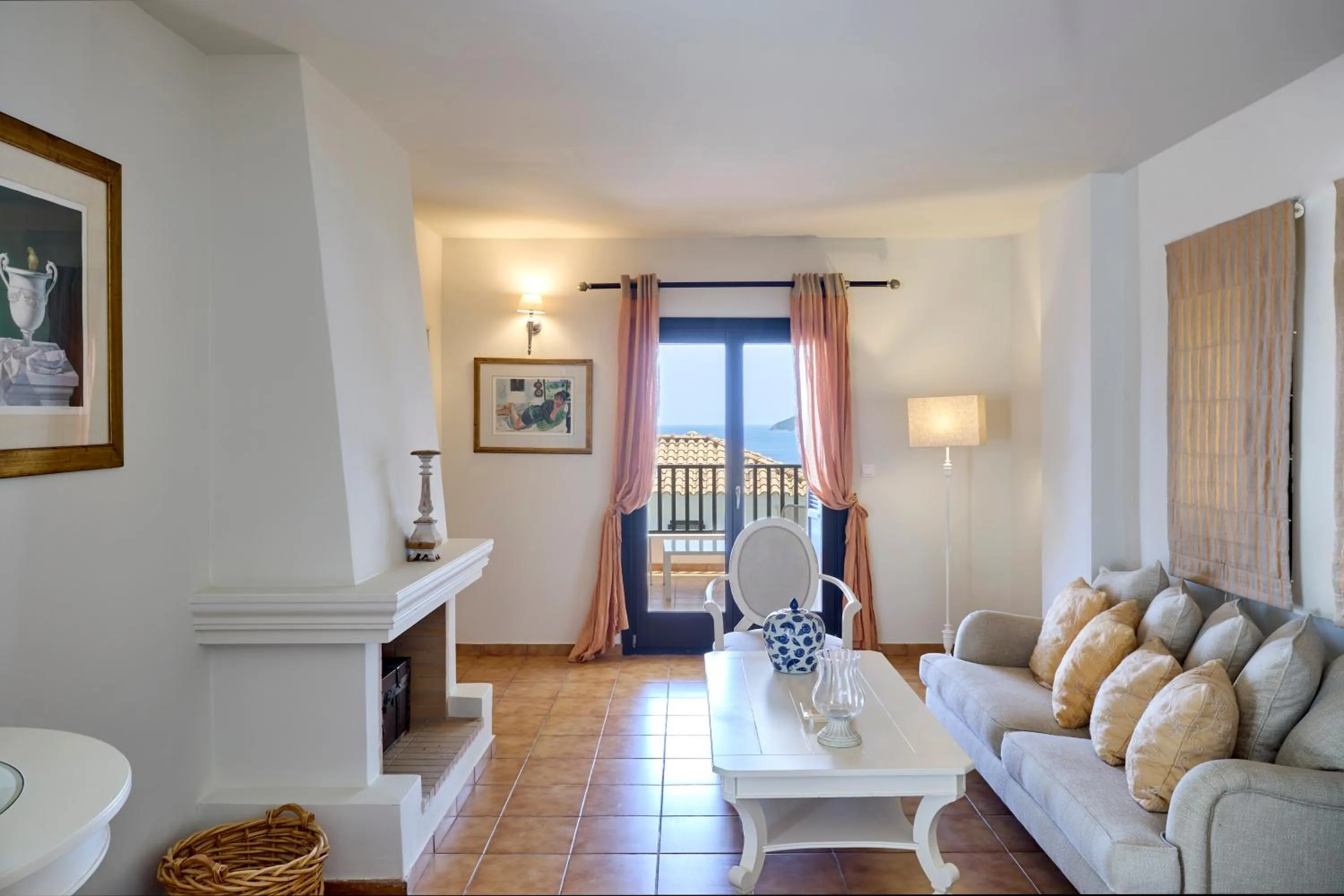 Seating area in Aegean Suites, Santikos Collection