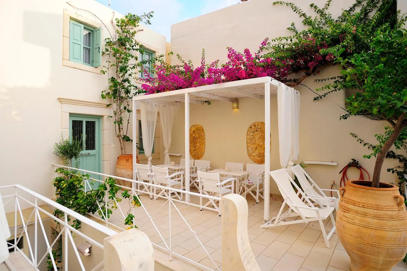 Patio in Mythos Suites Boutique Hotel