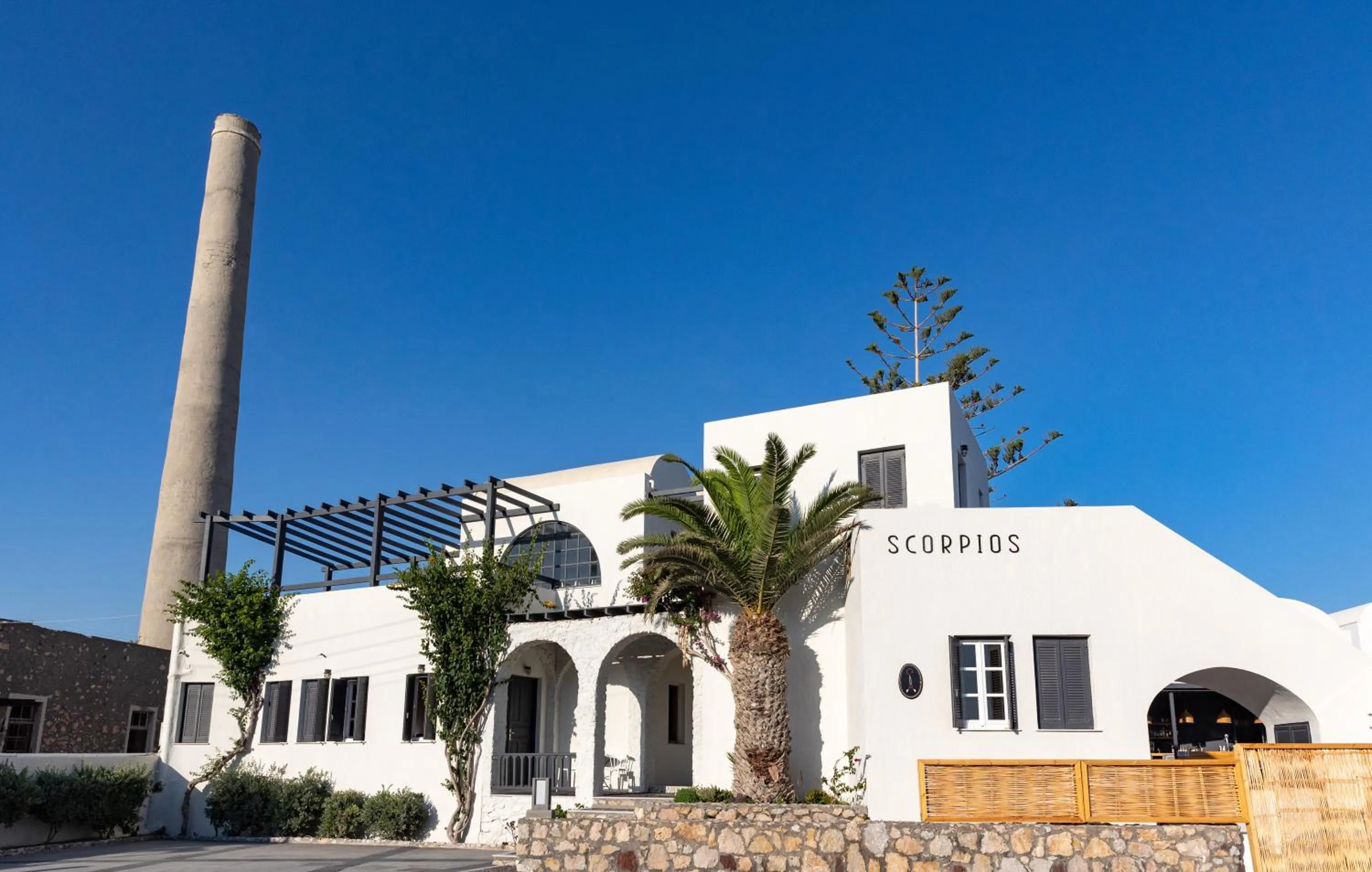 Property building in Scorpios Beach Santorini